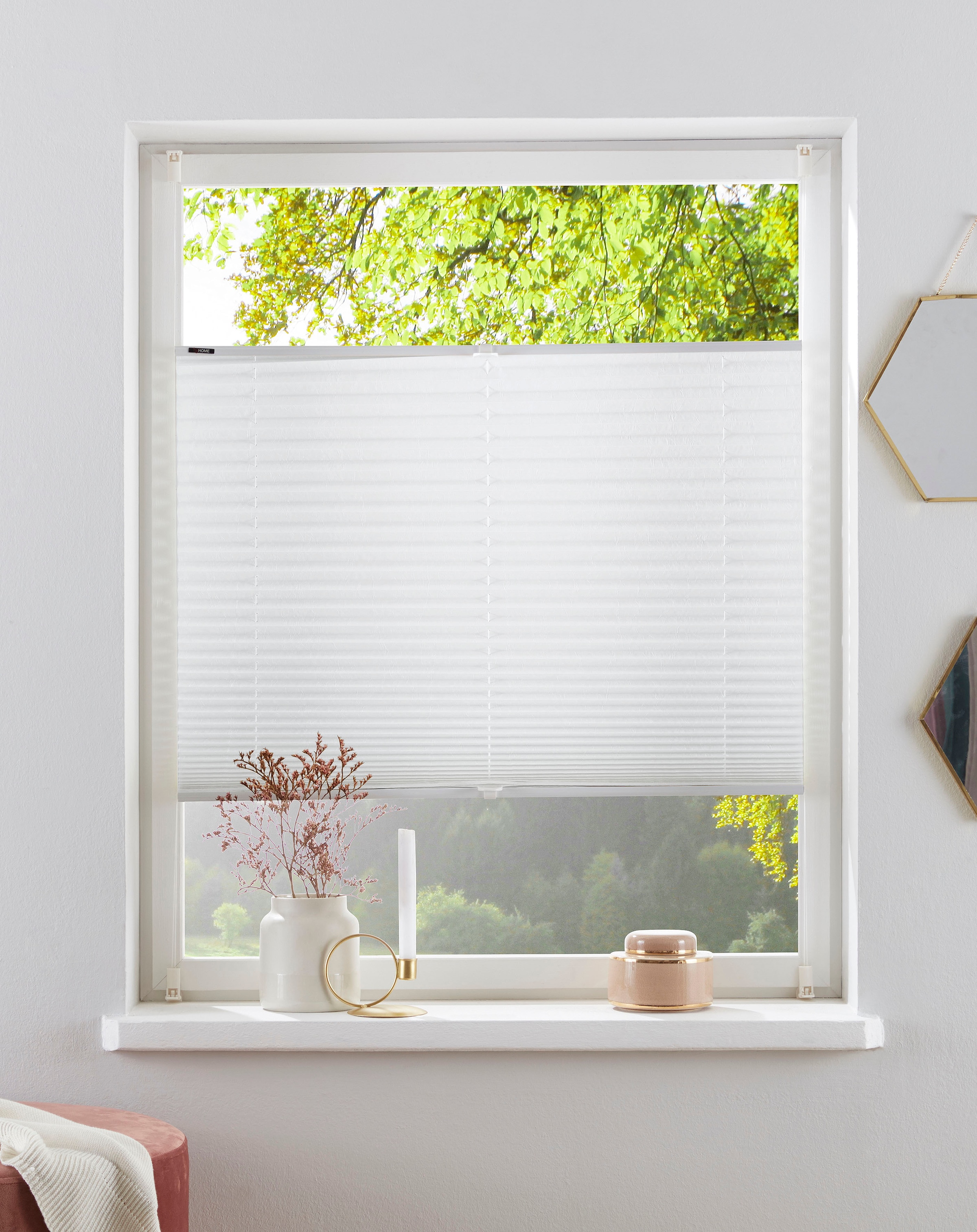 OTTO home Plissee "DAHRA - in Crush-Optik" Lichtschutz ohne Bohren verspannt Fixmaß, Bestseller mit Klemmträger, Sonnenschutz, für Fenster & Tür