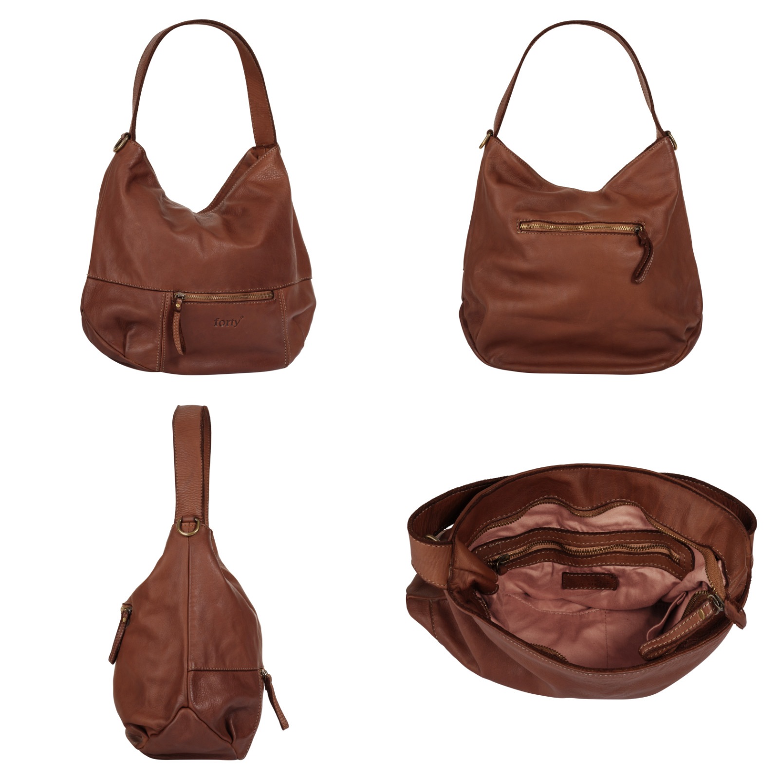 forty° Shopper, echt Leder, Made in Italy