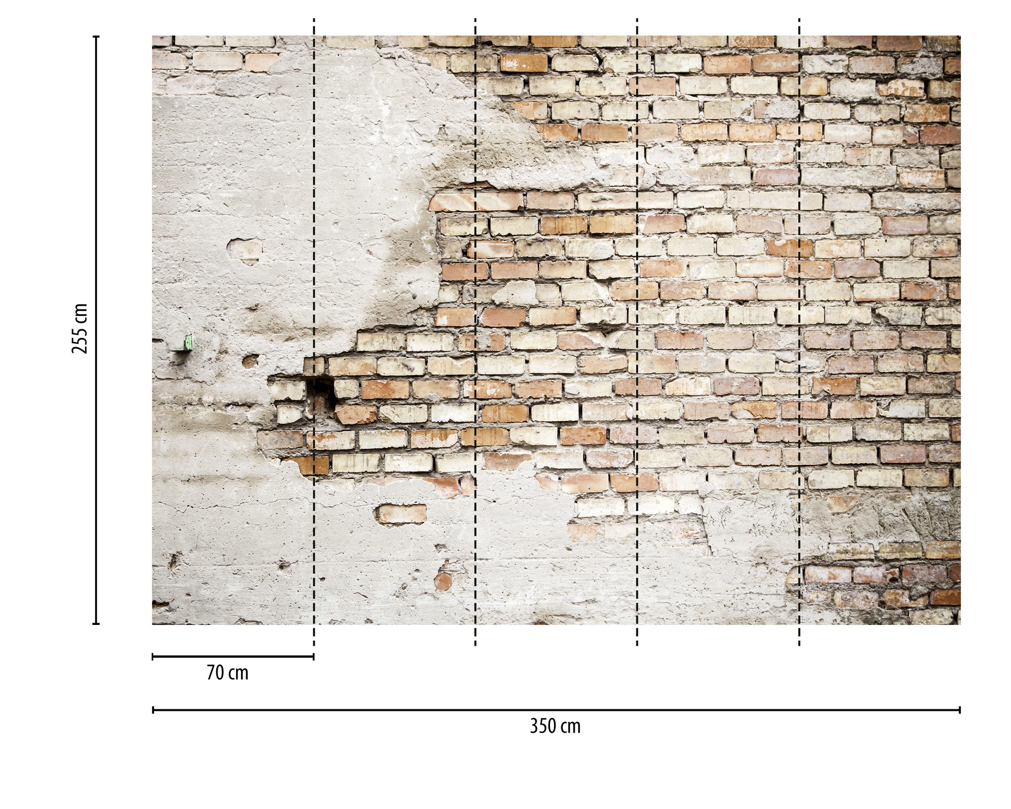 A.S. Création Vliestapete »Fototapete Ziegelwand Beige Weiß  Vintage« matt strukturiert