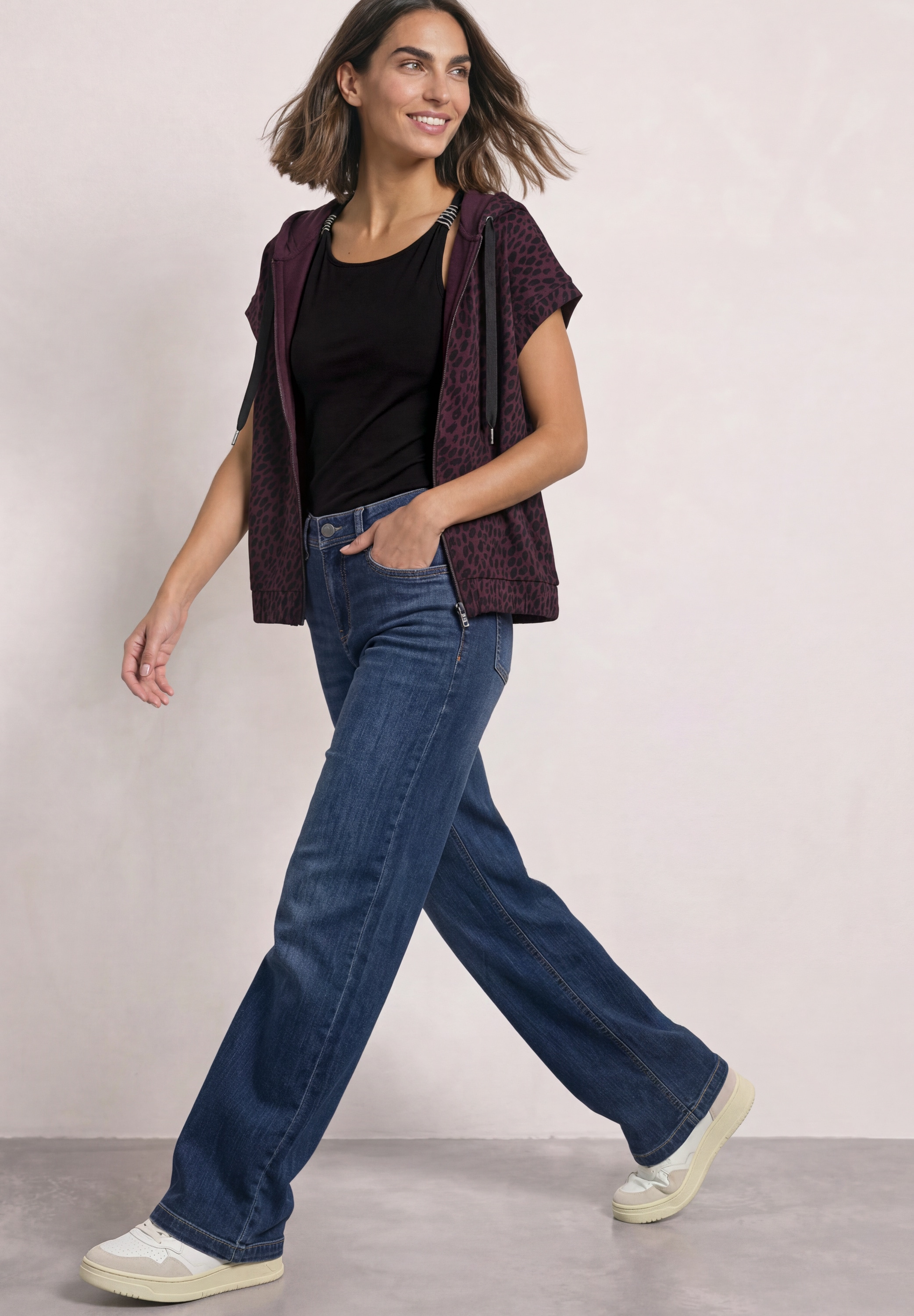 STREET ONE Cardigan mit Kapuze mit Tunnelzugband