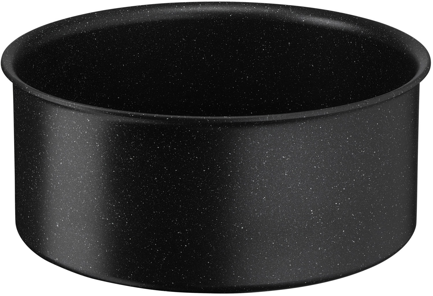 Tefal Topf-Set »L39996 Ingenio Black Stone, Topfset Induktion stapelbar, Antihaft«, Aluminium, (Set, 4 tlg., je 1 Stielkasserolle Ø 16/18/20 cm, 1 abnehmbarer Griff), Thermo-Signal bei idealer Brattemperatur, für alle Herdarten geeignet