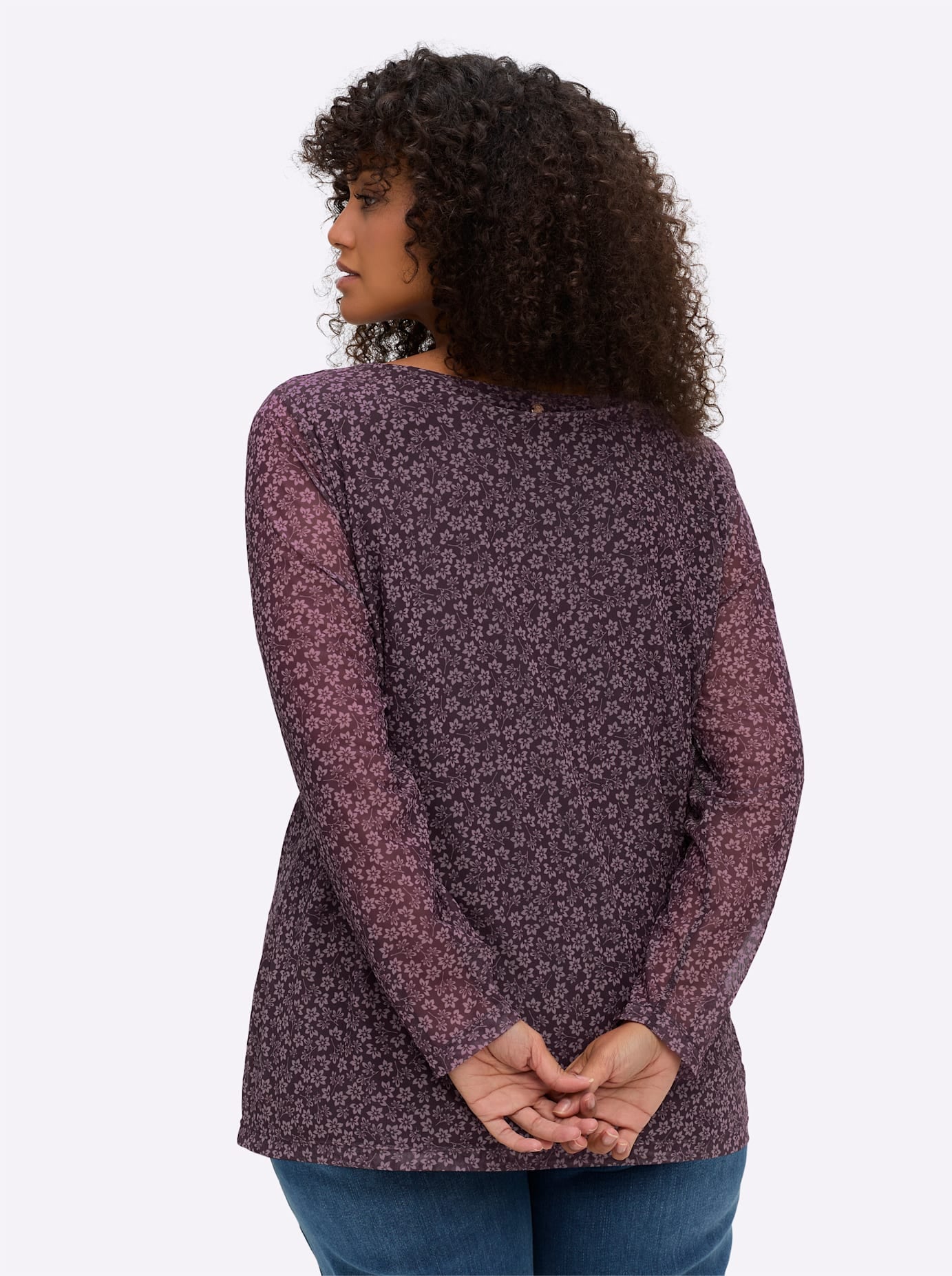 Sheego Langarmshirt »Mesh-Shirt« 1 Stk. tlg.