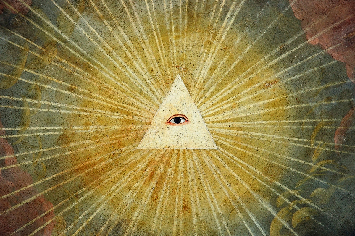 Papermoon Fototapete "Abstrakt Dreieick mit Auge"