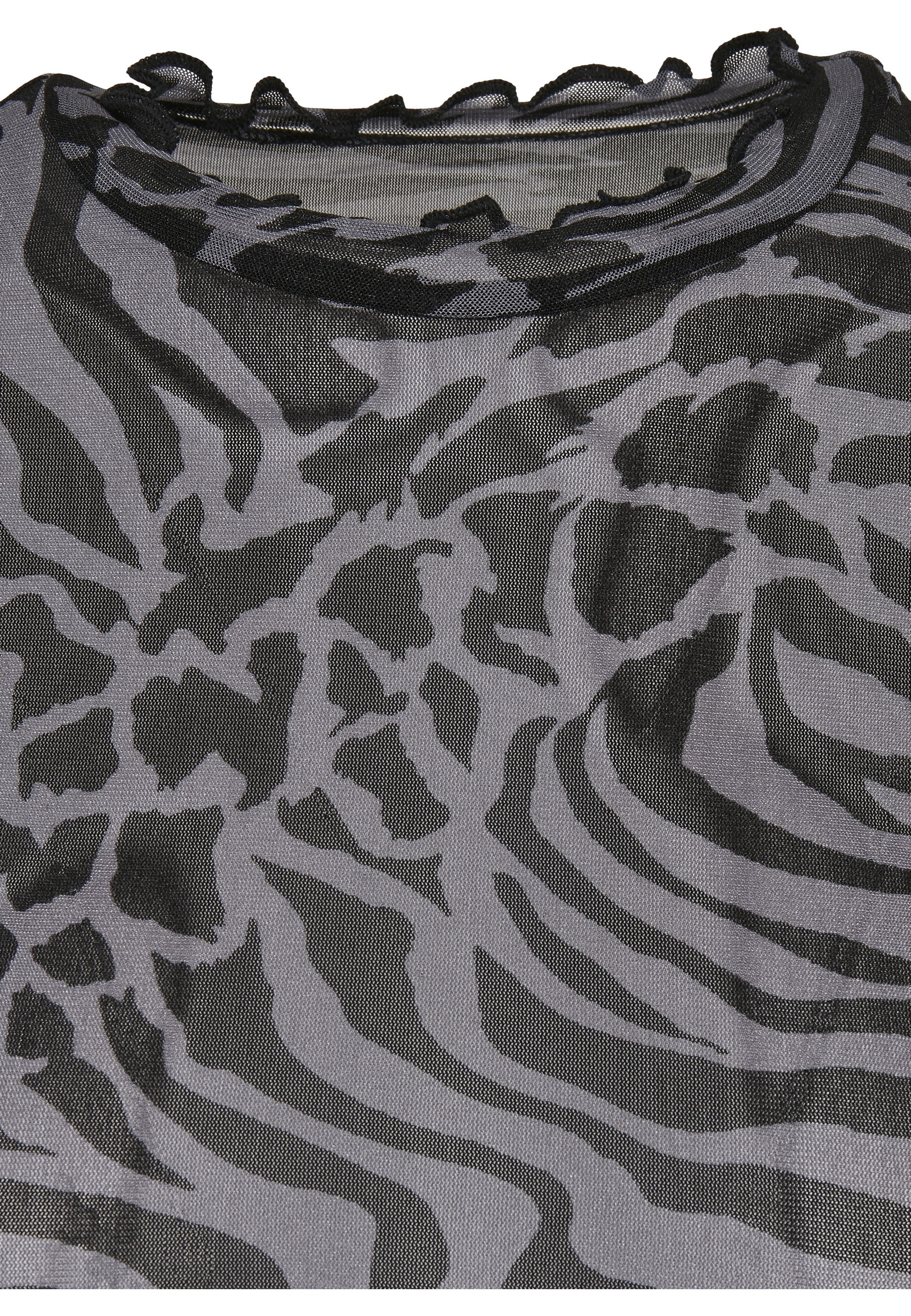 URBAN CLASSICS Langarmshirt »Urban Classics Damen Ladies AOP Mesh Turtleneck Longsleeve« 1 Stk.