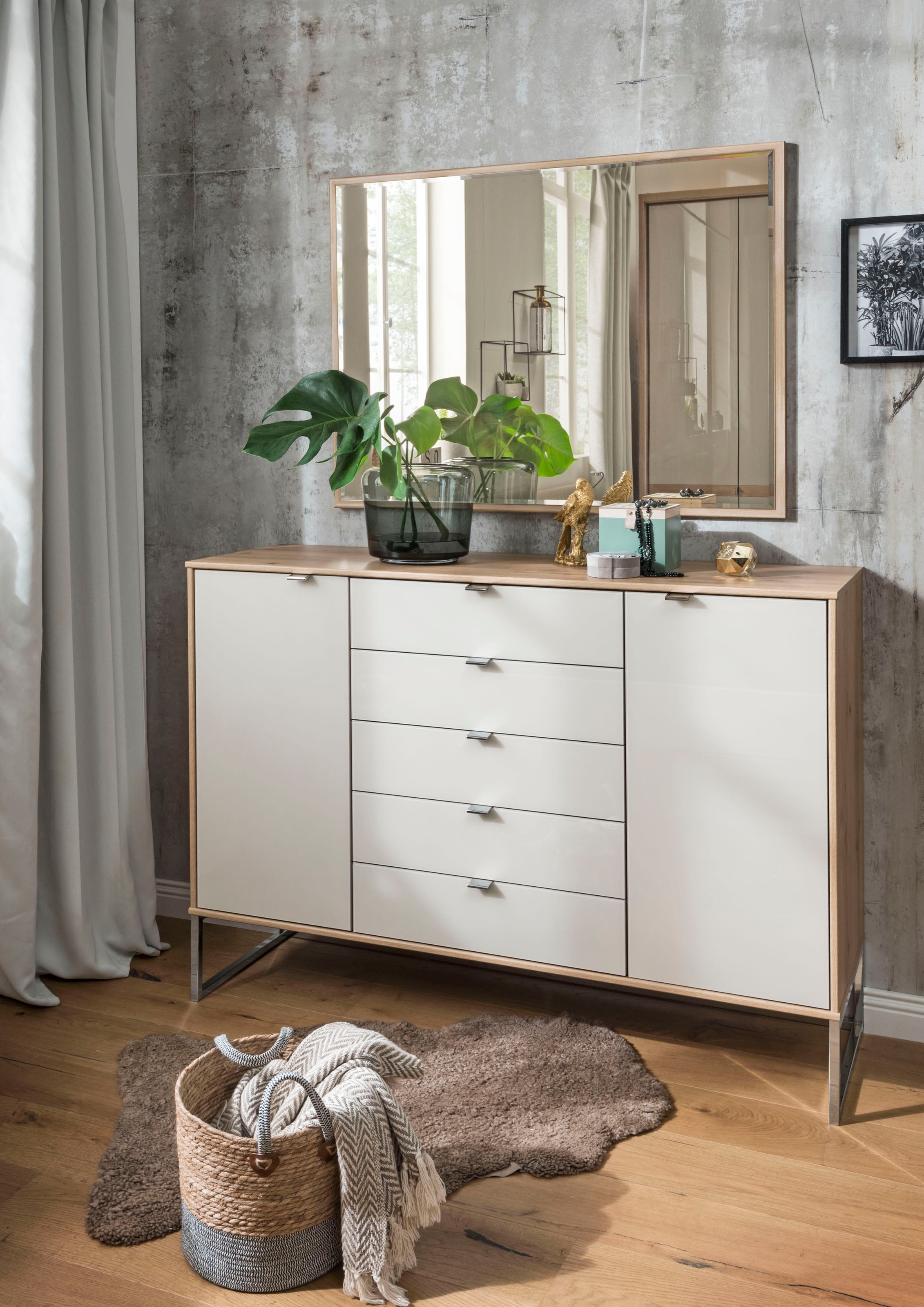 WIEMANN Kombikommode »Barcelona«, mit eleganten Glasfronten und Kufen