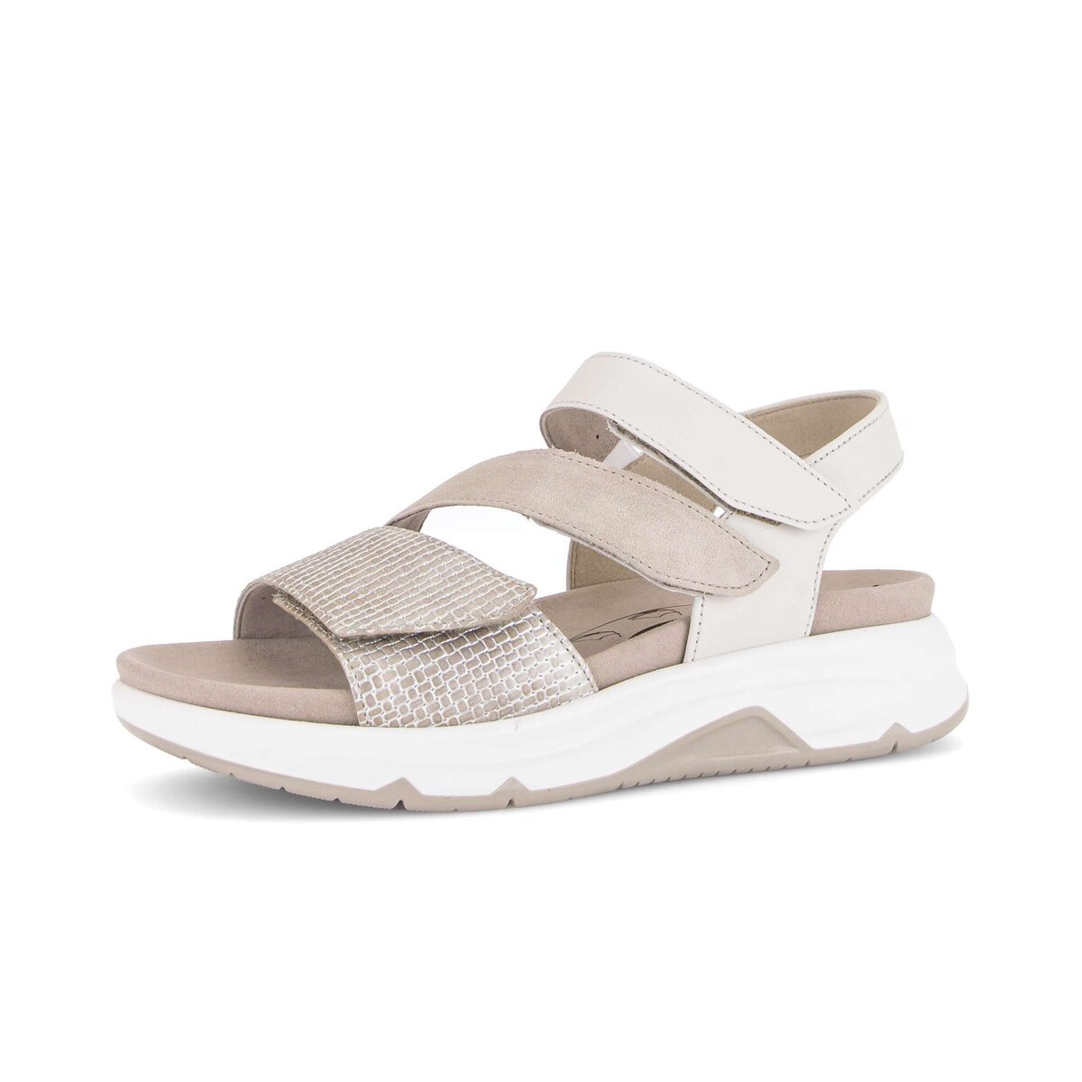 Plateausandaletten GABOR "Plateau Sandale", Damen, Gr. 42,5, beige, Schuhe