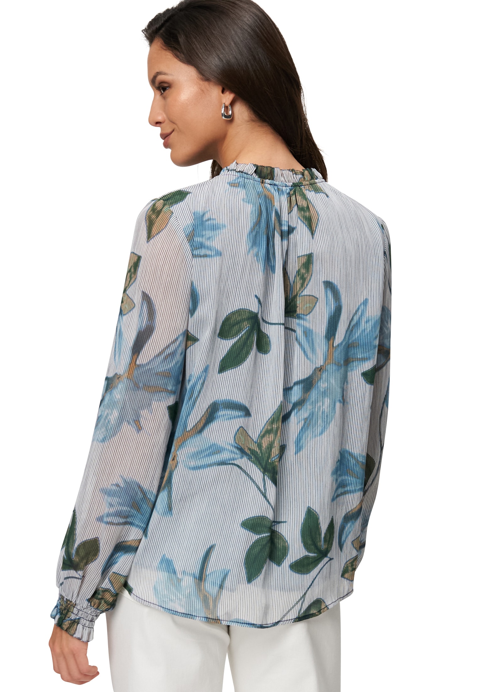 Zero Chiffonbluse »zero Chiffonbluse mit Blätterdruck«