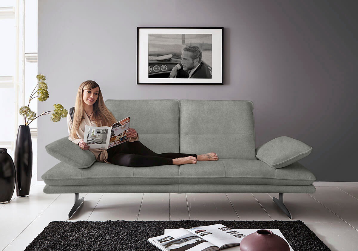 W.SCHILLIG 2-Sitzer »broadway, Designsofa mit tollem Sitzkomfort« Sitztiefenverstellung, Kopfteil- & Seitenteilverstellung, Breite 216cm