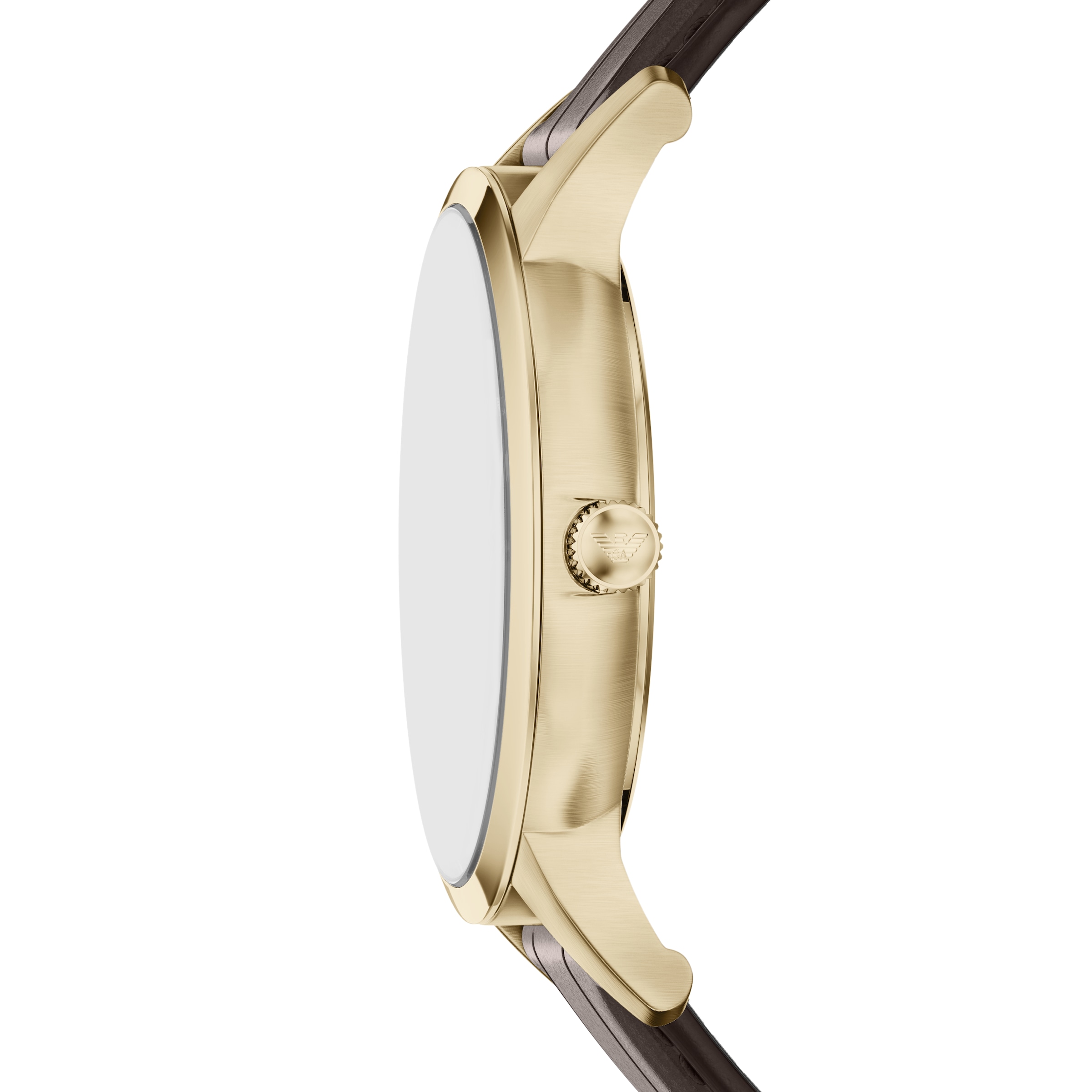 Emporio Armani Quarzuhr Armbanduhr, Lederarmband, analog, Tag