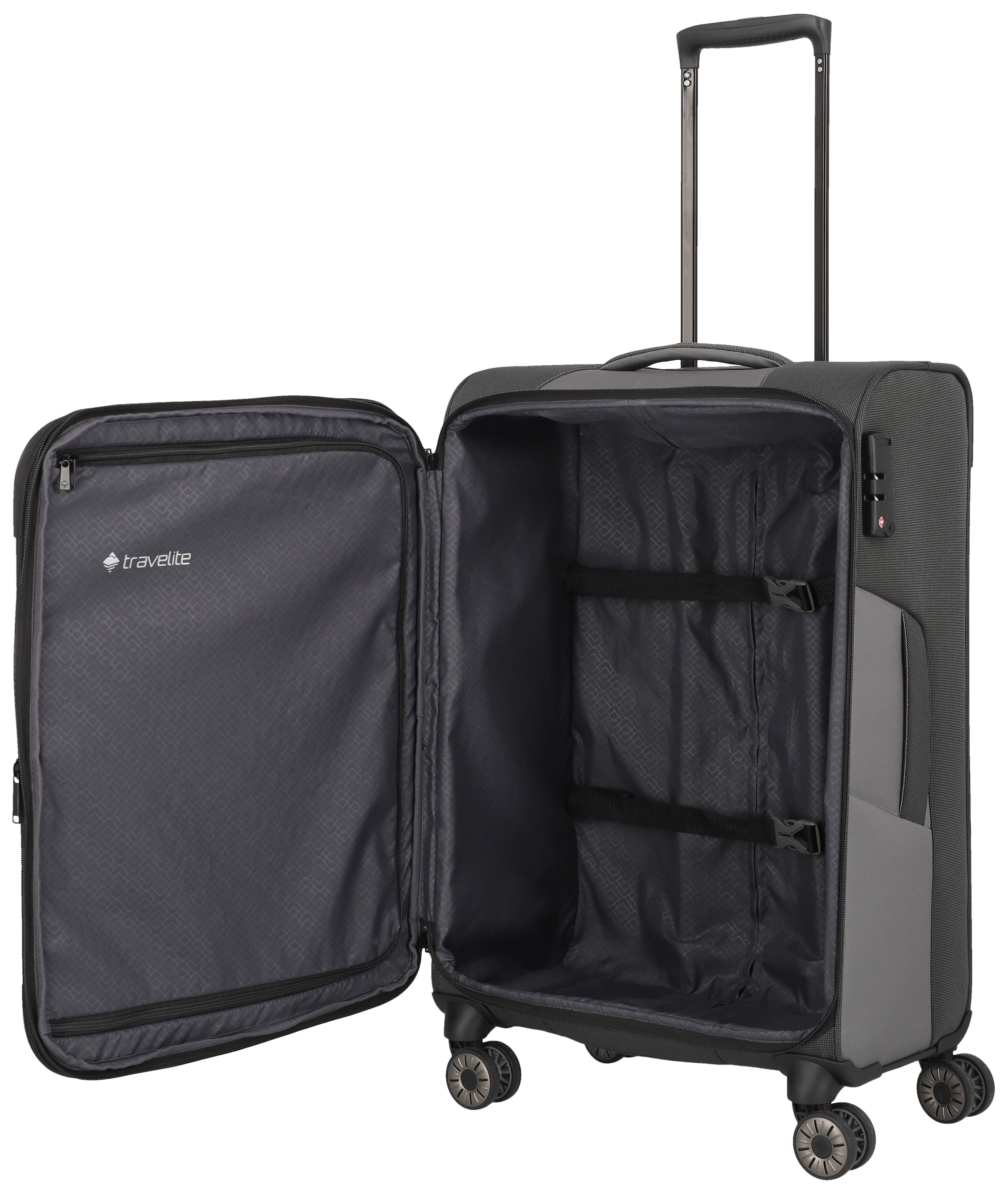 travelite Weichgepäck-Trolley »VIIA, verschiedene Größen und Farben«, 4 Rollen, Reisegepäck Trolley Koffer Weichgepäck TSA Schloss