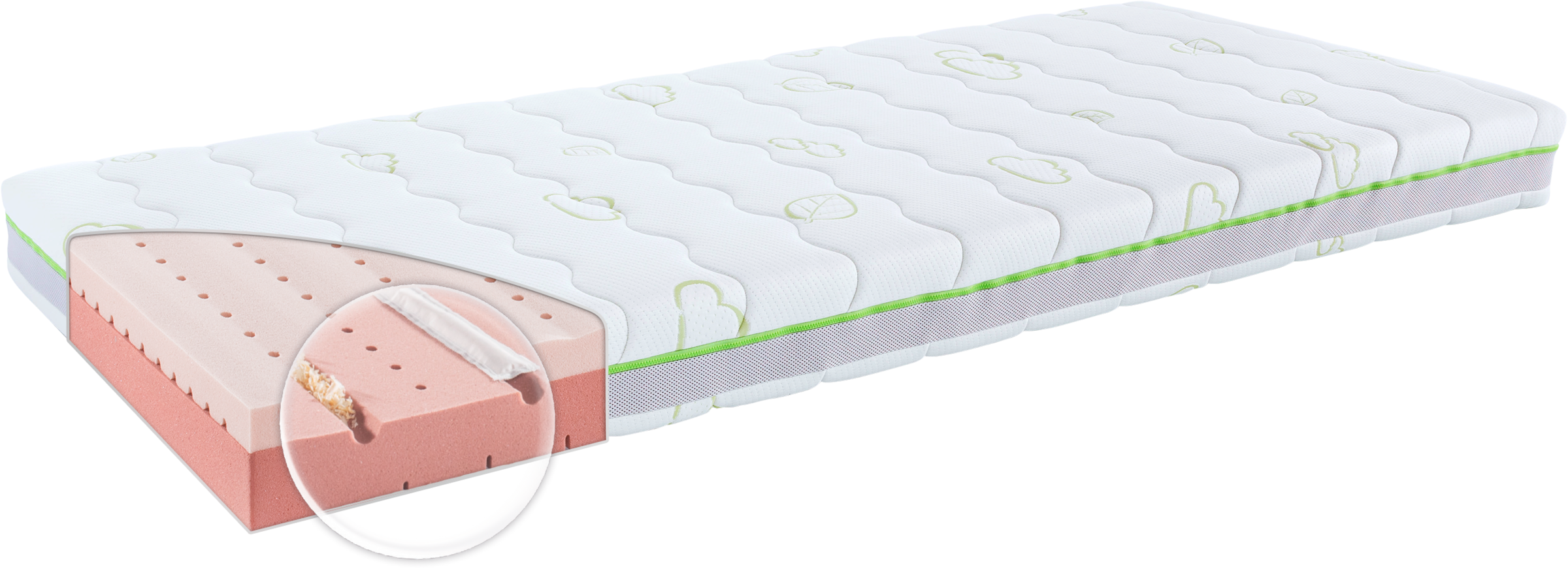 Jugendmatratze TRÄUMELAND, B:90cm H:15cm L:200cm, weiß, Bezug: 68% Polyester, 32% Lyocell (TENCEL ). Steppfüllung: 100% Polyester, Matratzen,