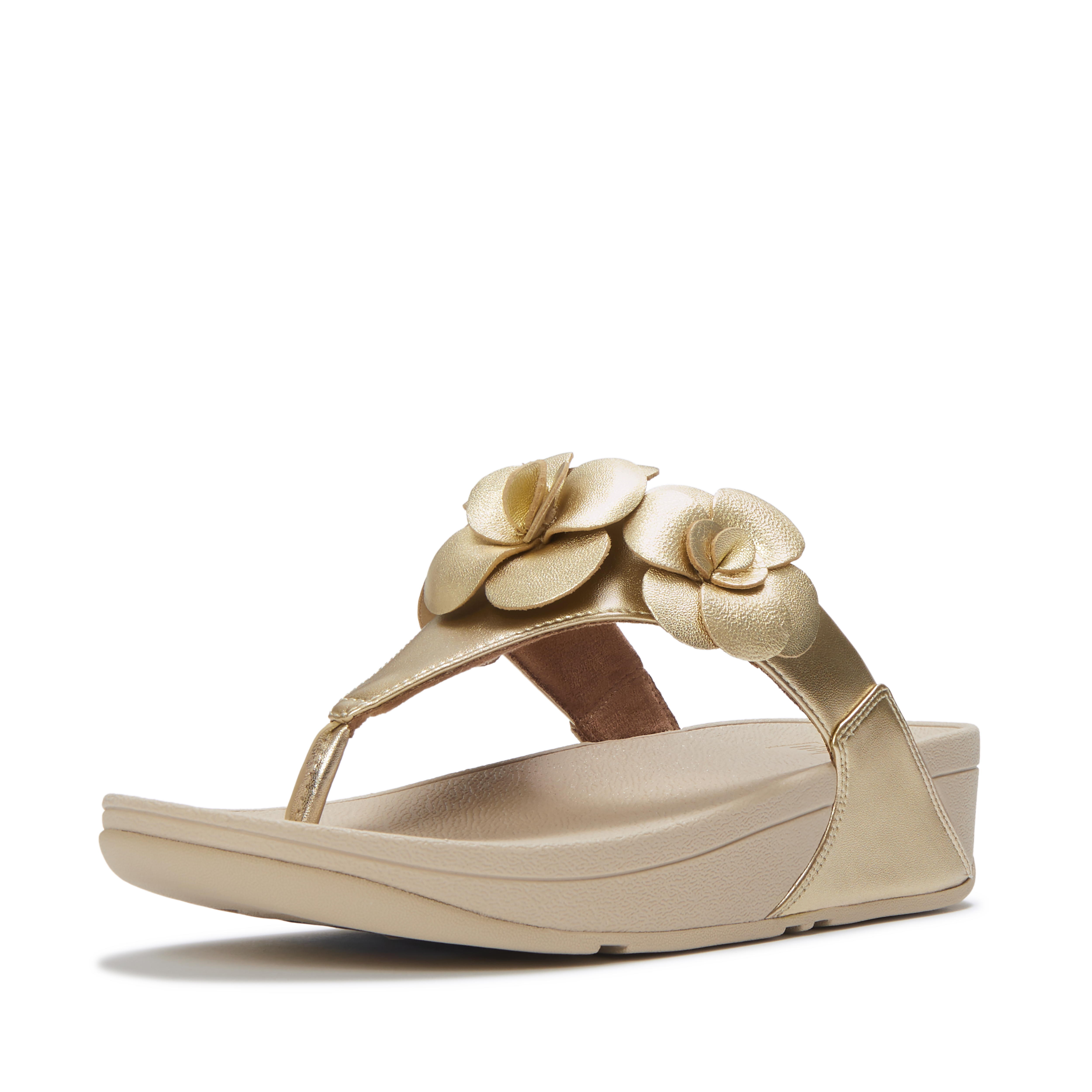 Fitflop Dianette "Lulu Flower Toe-Post Sandals" Keilabsatz, Zehentrenner, Sommerschuh Mit Modischer Blütenverzierung