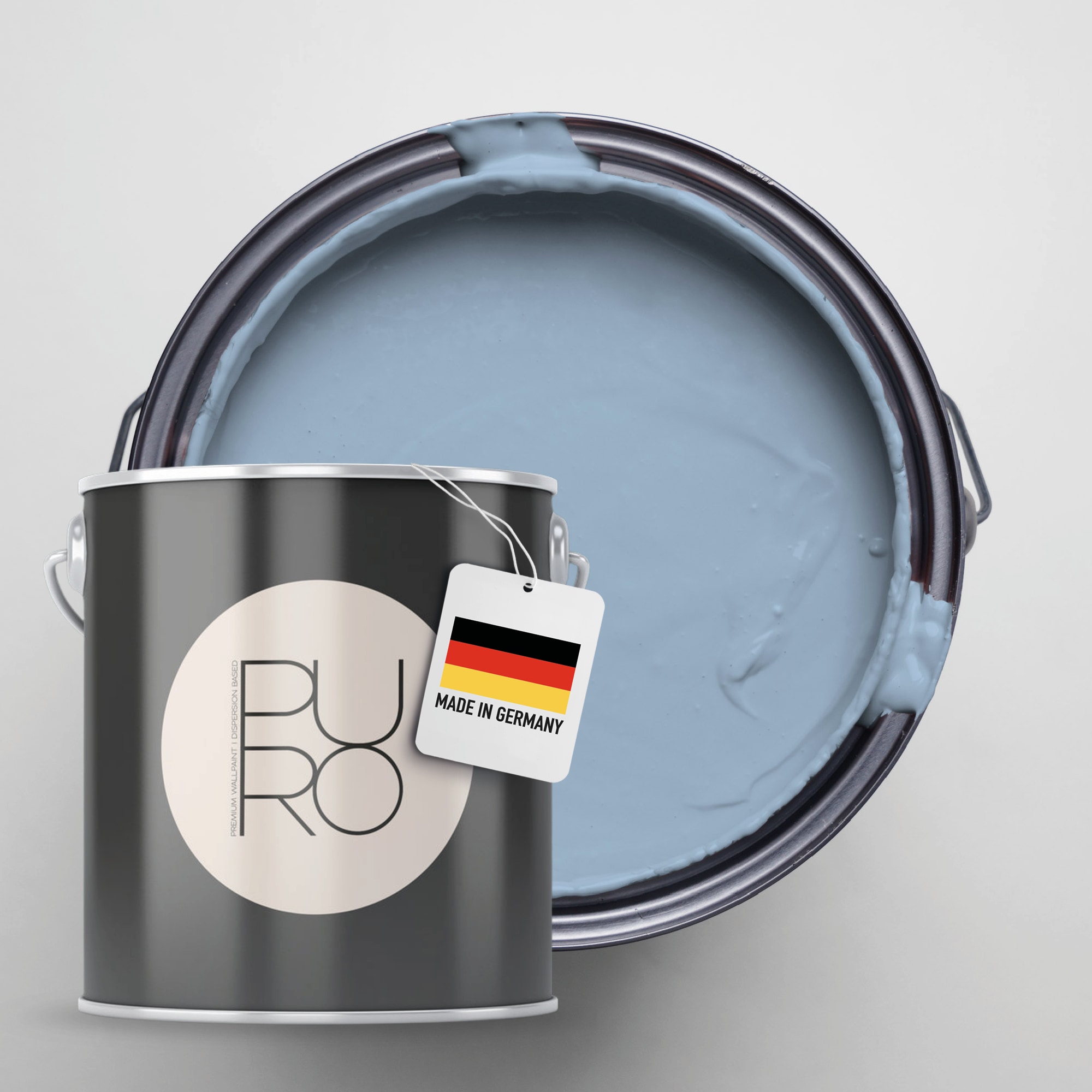 A.S. CRÉATION Wandfarbe "Premium Innenwandfarbe PURO Tuchmatt ocean blue", 1 l 1ml, blau, Farben, ideal für Wohnzimmer, Schlafzimmer, Flur und Küche,