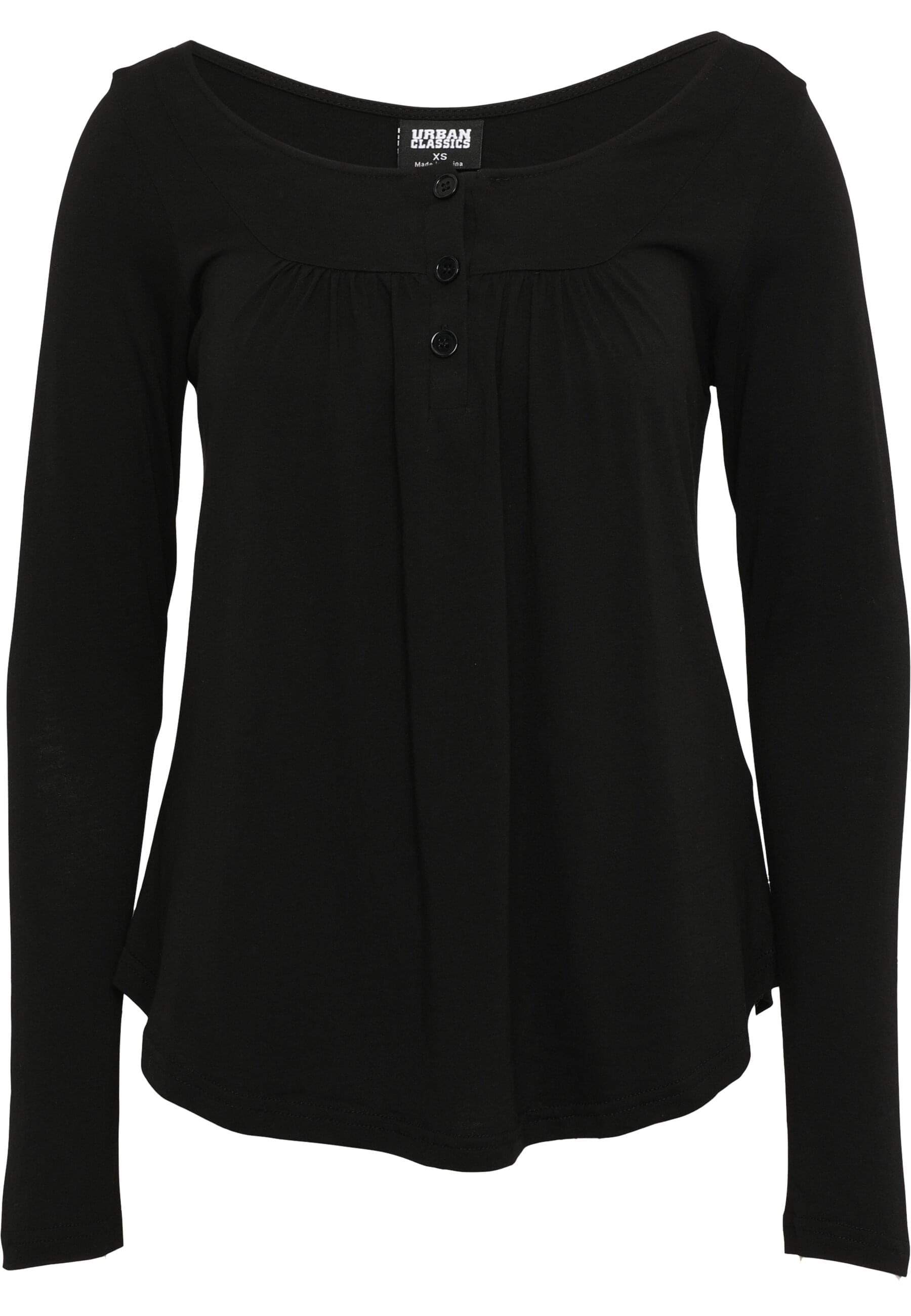 URBAN CLASSICS Kurzarmshirt "Urban Classics Damen Ladies Viscose Button Up günstig online kaufen
