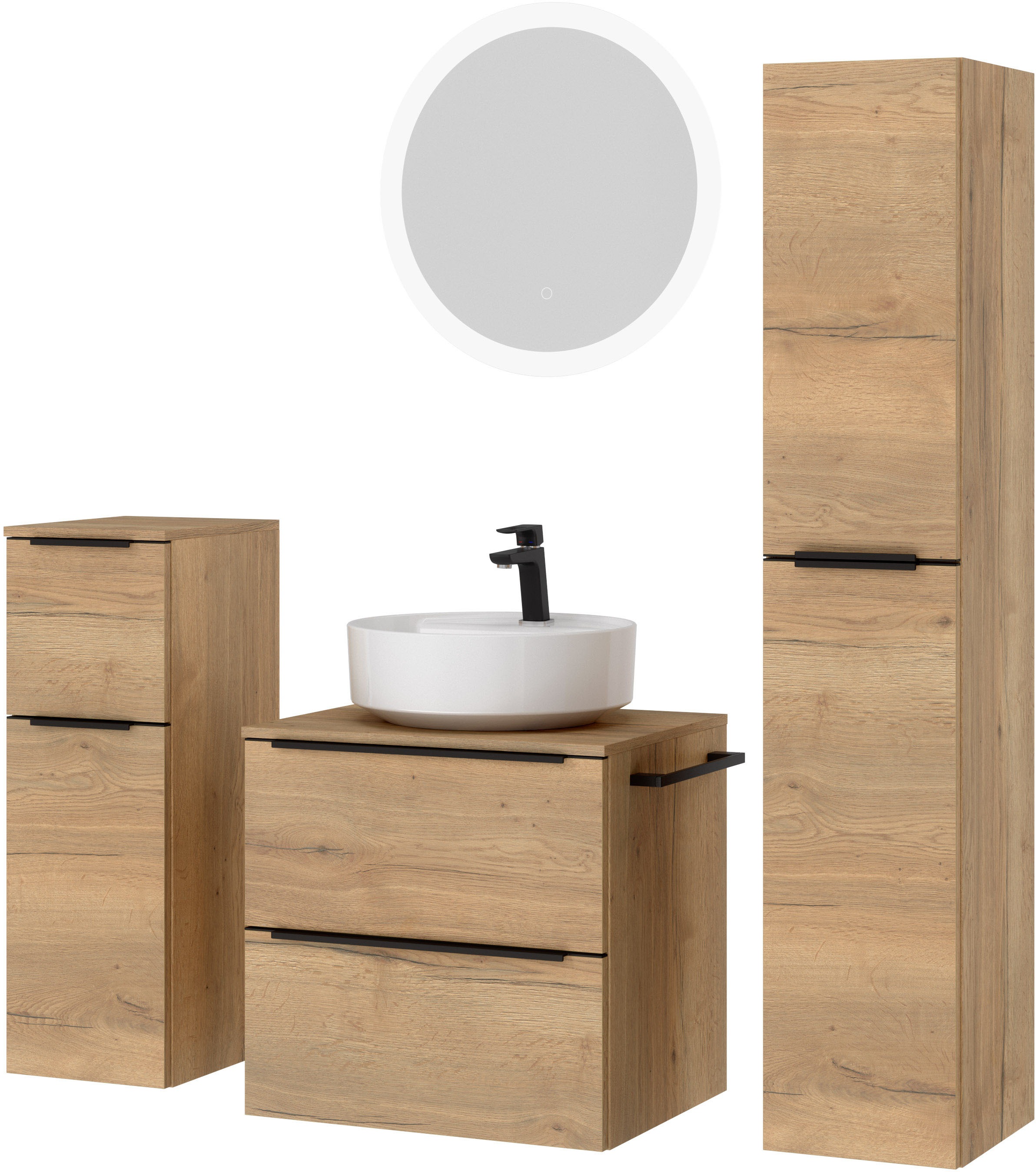 nobilia Badmöbel-Set "Alvene" vormontiert, mit Soft-Close, 4 Stk. tlg. günstig online kaufen