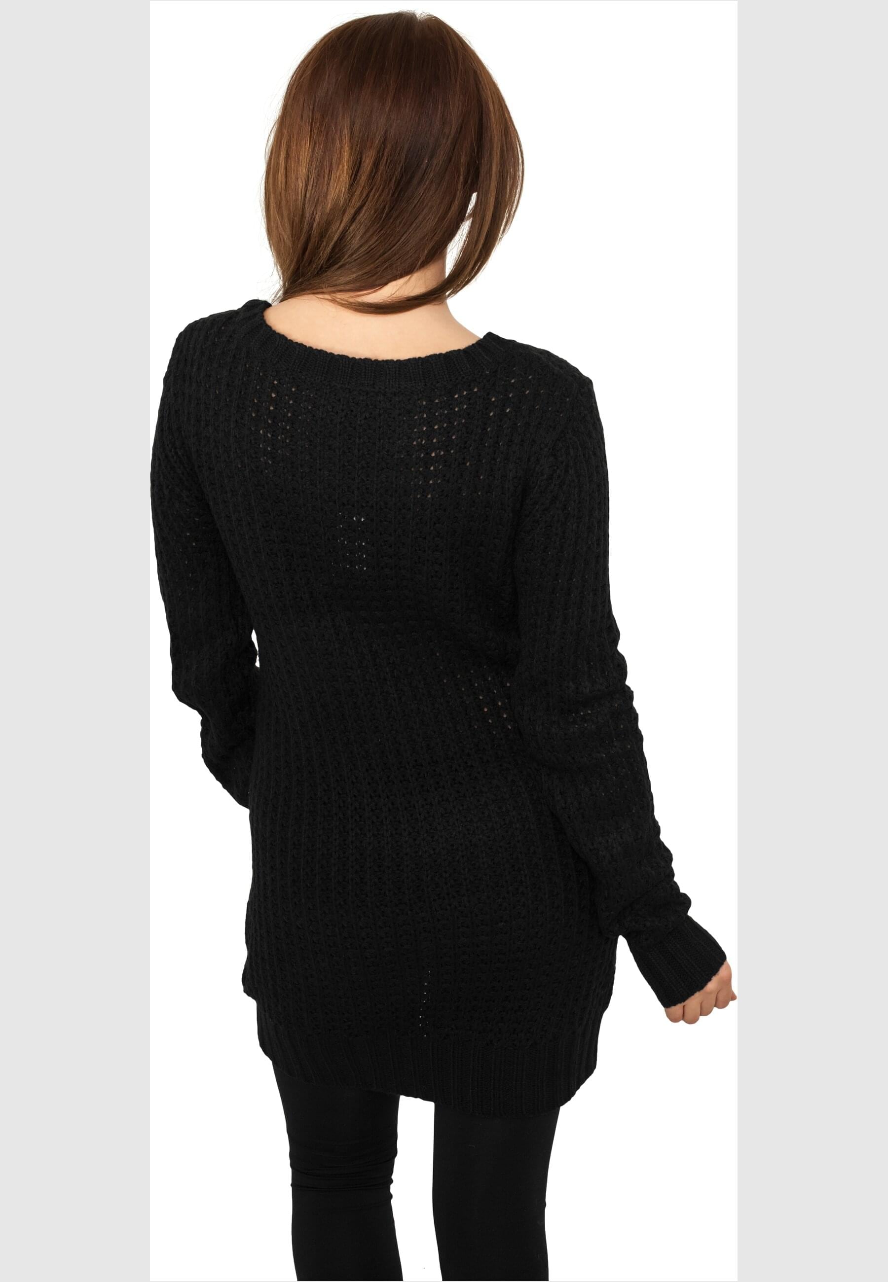 URBAN CLASSICS Rundhalspullover »Urban Classics Damen Ladies Long Wideneck Sweater«, (1 tlg.)