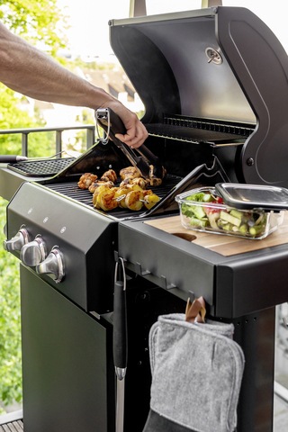 WENKO Hakenleiste »Modell Ima«, magnetisch, mit 4 Haken für Spültücher und Grillzubehör, ohne Bohren
