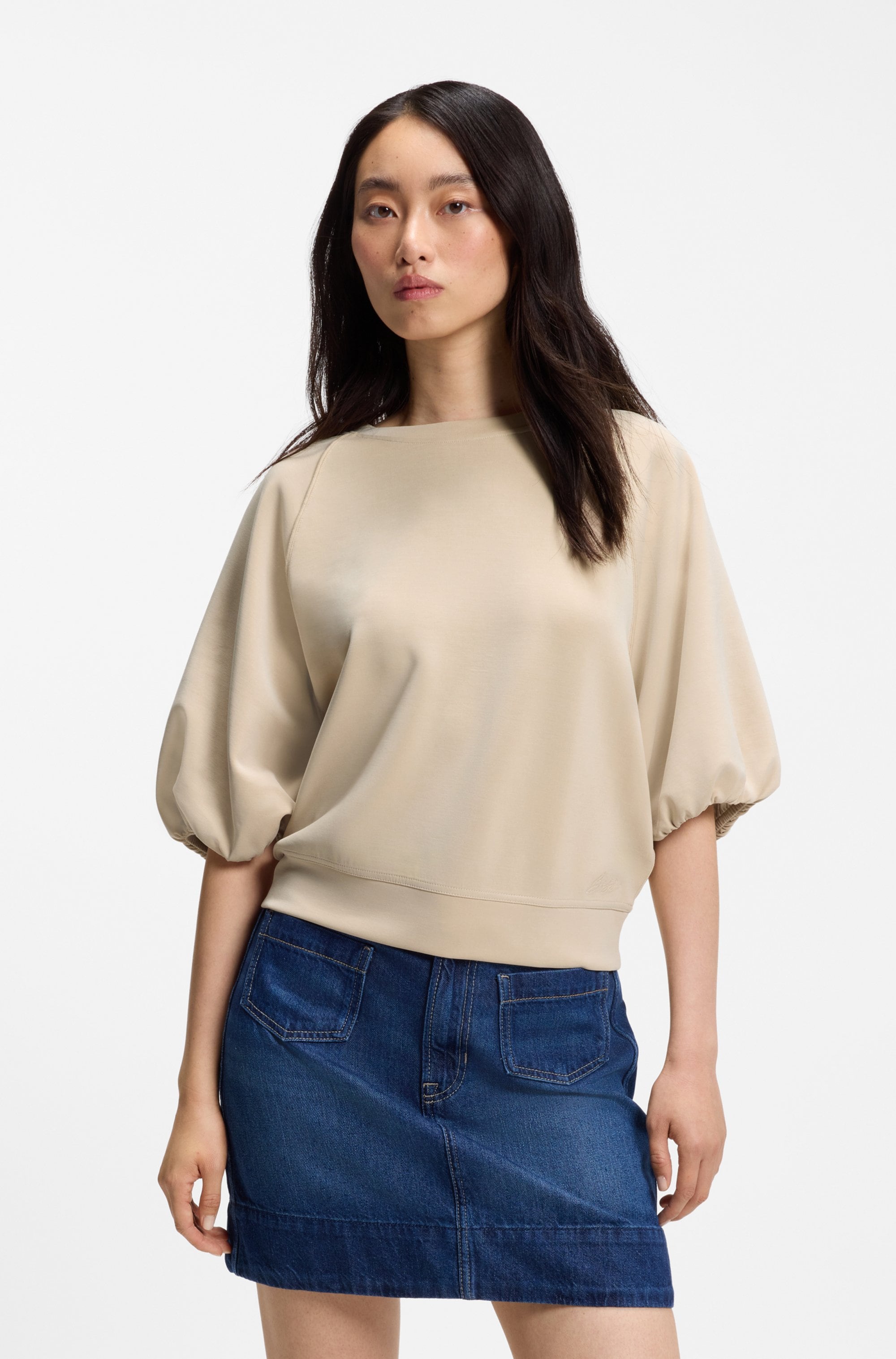 BOSS ORANGE Sweatshirt "Etami Premium Damenmode", mit Ballonärmeln, oversize