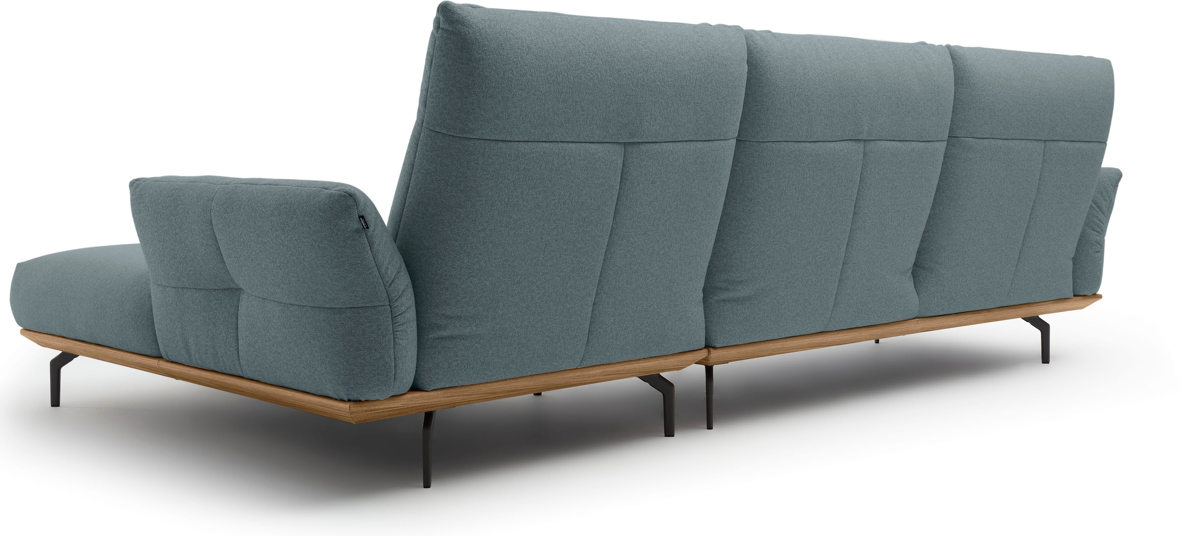 Creation BY ROLF BENZ Ecksofa »CR.460«, Sockel in Nussbaum, Winkelfüße in Umbragrau, Breite 318 cm