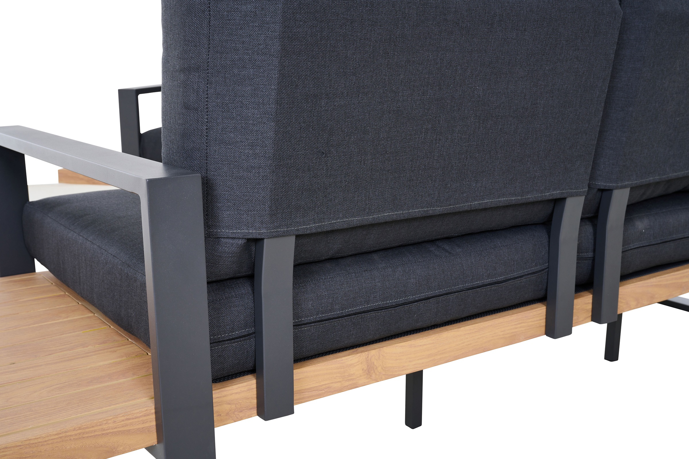 Siena Garden Gartensofa »BARI« Aluminium, teaklook, inkl. Kissen, Dining-Set 2-teilig