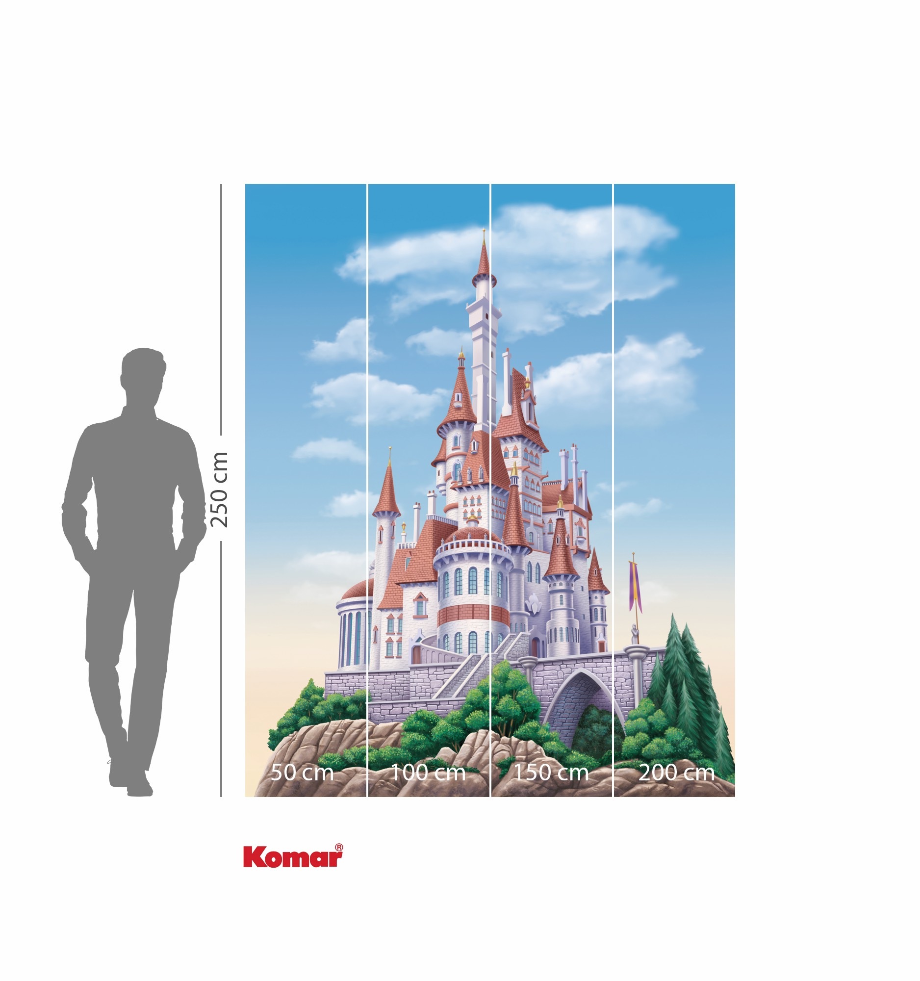 Komar Kindertapete »Disney Princess Belle Castle«, bedruckt