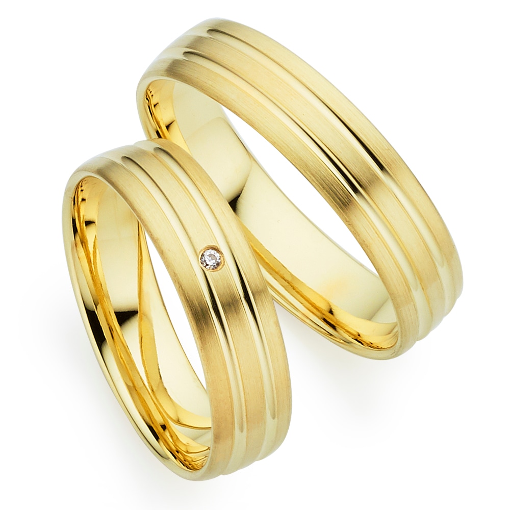 PHÖNIX Damen Trauring "Schmuck Partnerring Ehering Verlobungsring Freundschaftsring", 55, 0,01 SI = kleine Einschlüsse mit Brillant, Silber 925