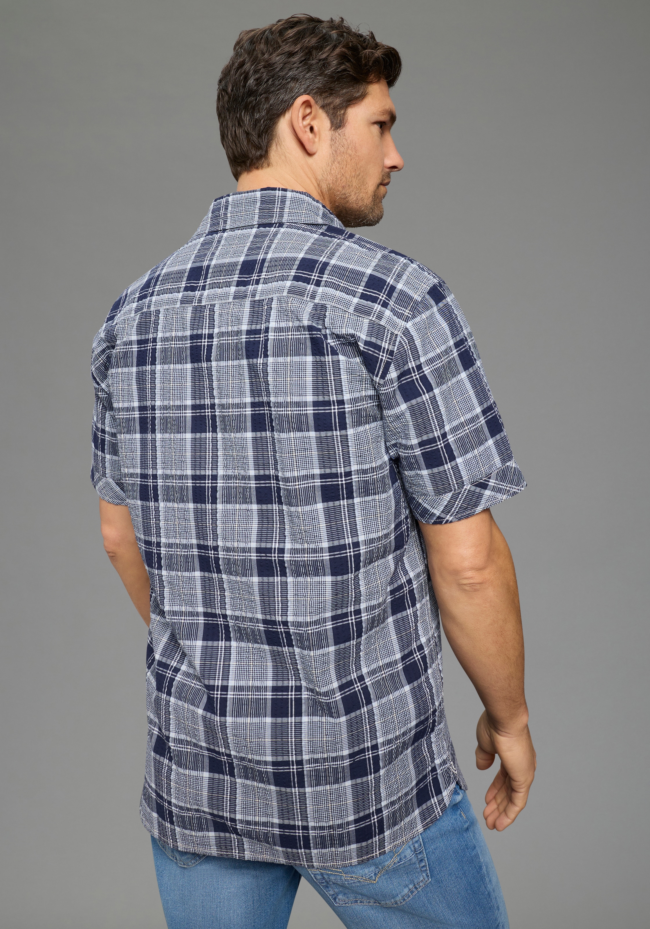 Mans World Karohemd Kurzarm, für Frühling und Sommer, aus Baumwolle, bequem günstig online kaufen