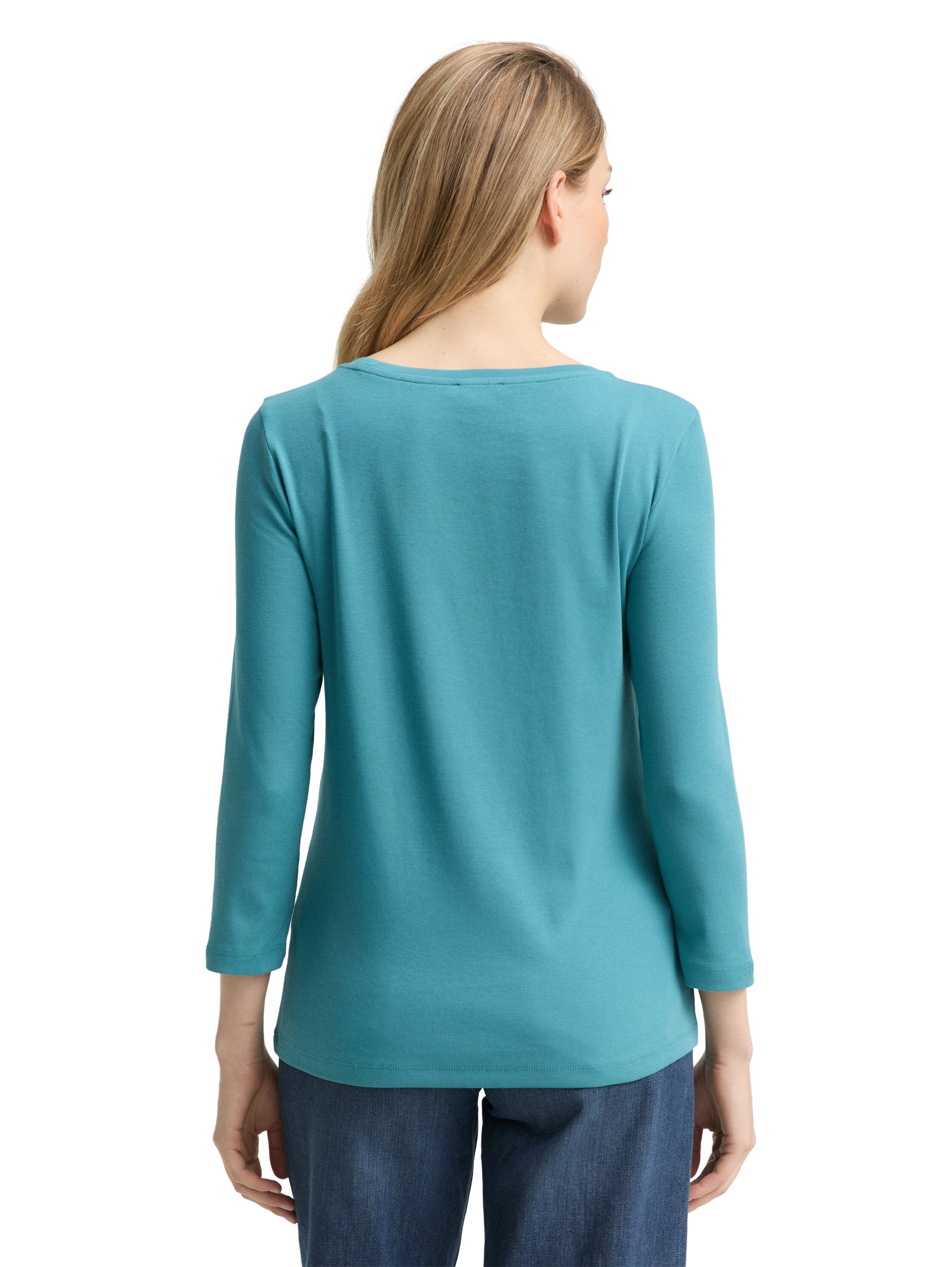 TOM TAILOR 3/4-Arm-Shirt mit Logo Schriftzug