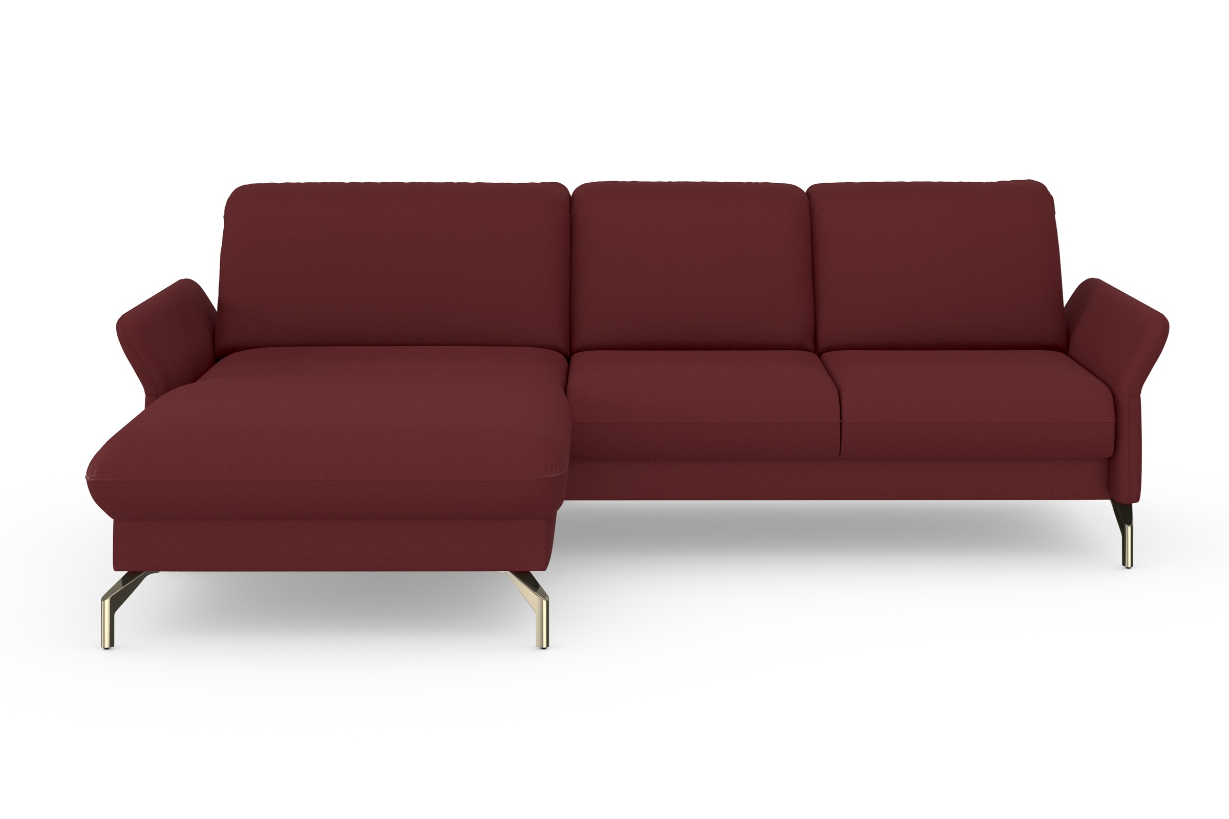 sit&more Ecksofa »Fashion L-Form«, wahlweise mit Kopfteilverstellung, Vorziehsitz, motorisch, Nickelfüße