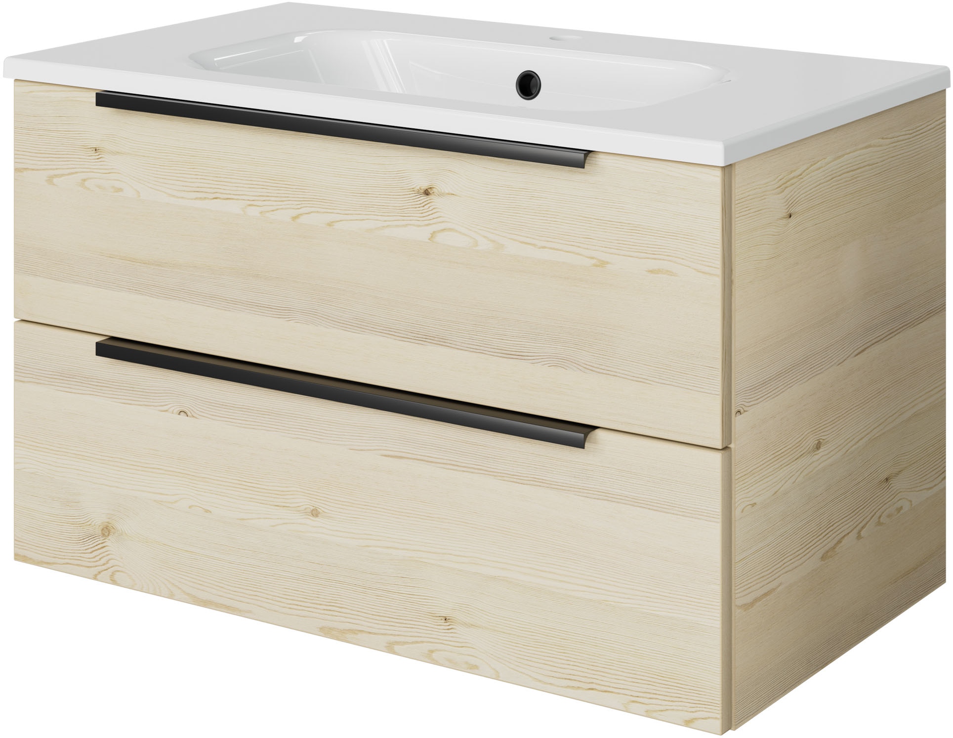 Saphir Badmöbel-Set "Mineralmarmor-Waschtisch mit Waschtischunterschrank" 2 Stk. tlg.