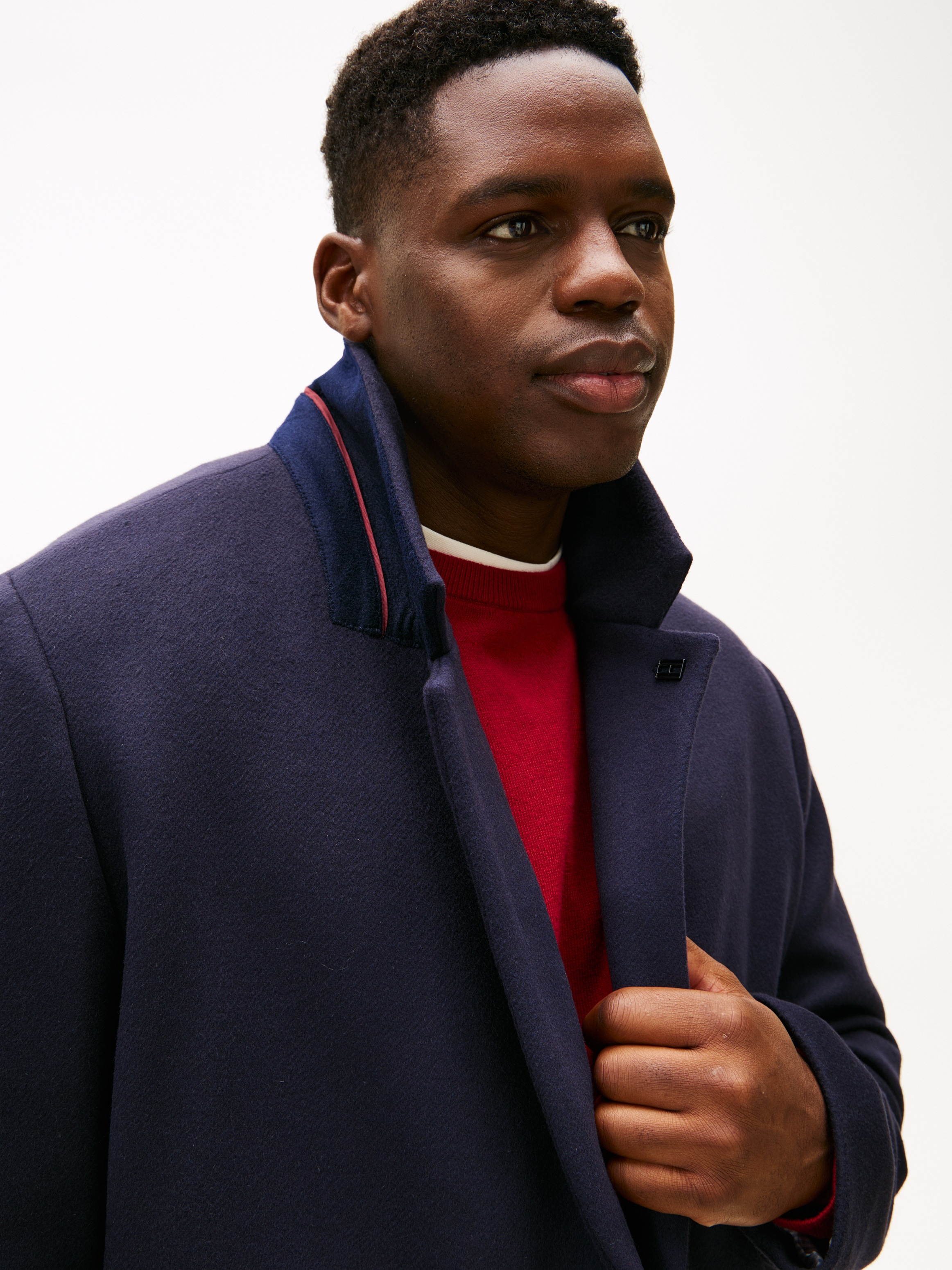 Thumbnail - Tommy Hilfiger Big & Tall Wollmantel "BT-DC WOOL MIX" Große Größen, Reverskragen