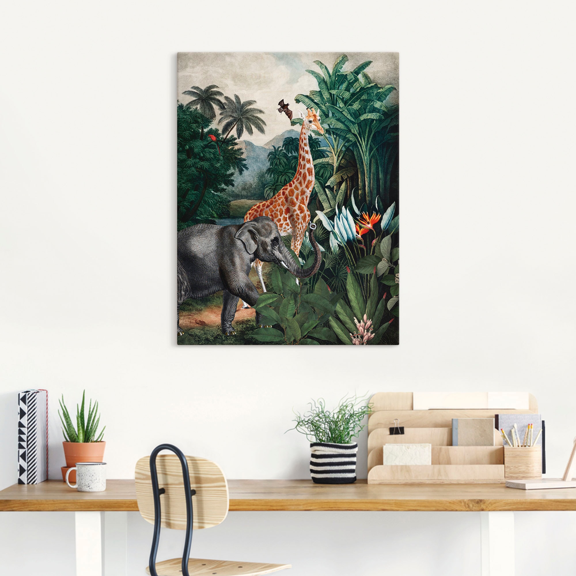 Artland Wandbild »Afrikanischer Dschungel«, Wildtiere, (1 St.), als Alubild, Outdoorbild, Leinwandbild, Poster in verschied. Größen