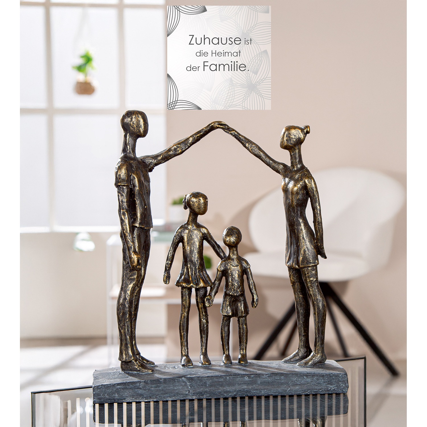 Casablanca by Gilde Dekofigur "Skulptur Familie schützende Hände bronzefarb günstig online kaufen