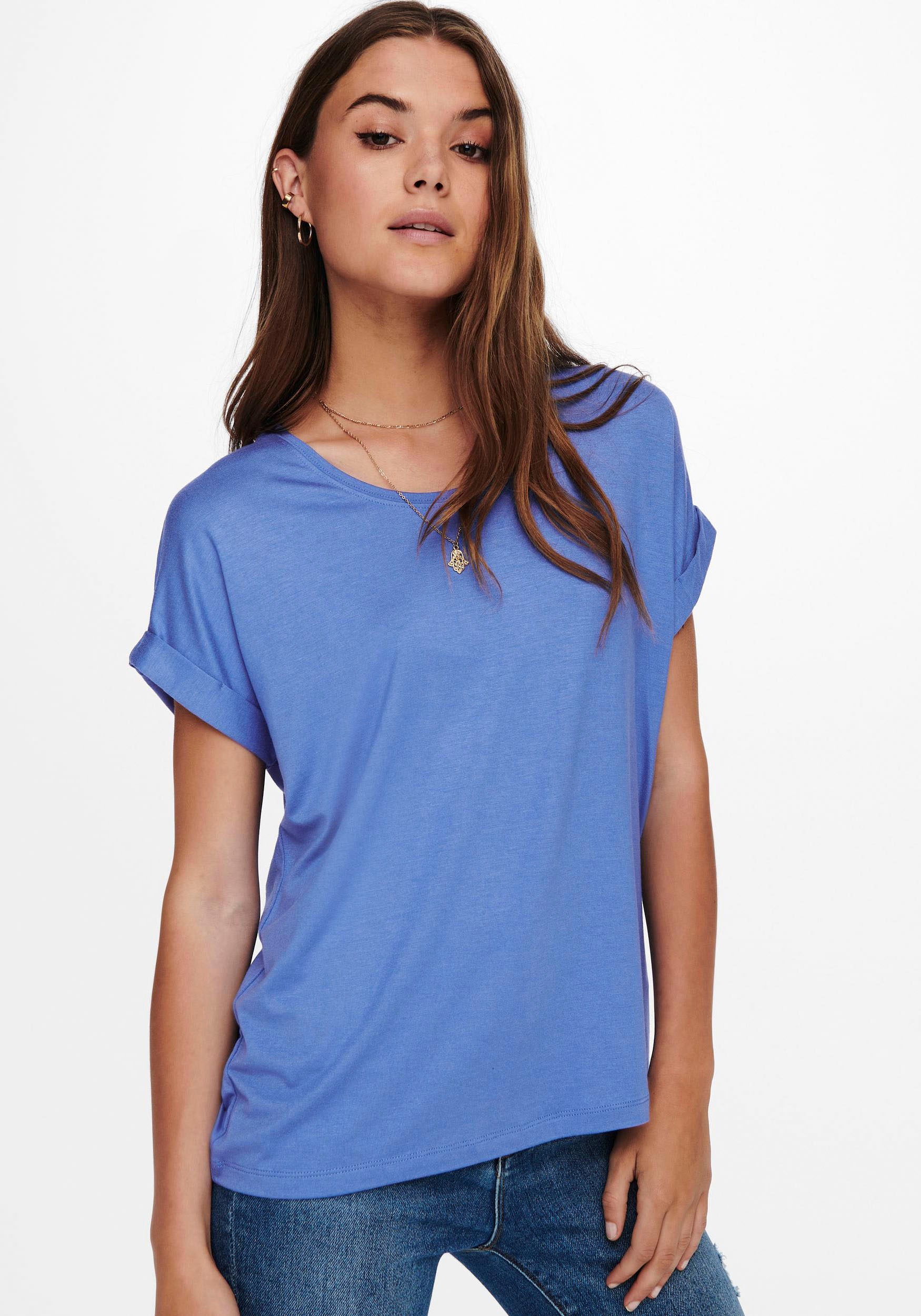 ONLY T-Shirt "ONLMOSTER – Kurzarmshirt mit Aufschlag und klassischem Look" günstig online kaufen