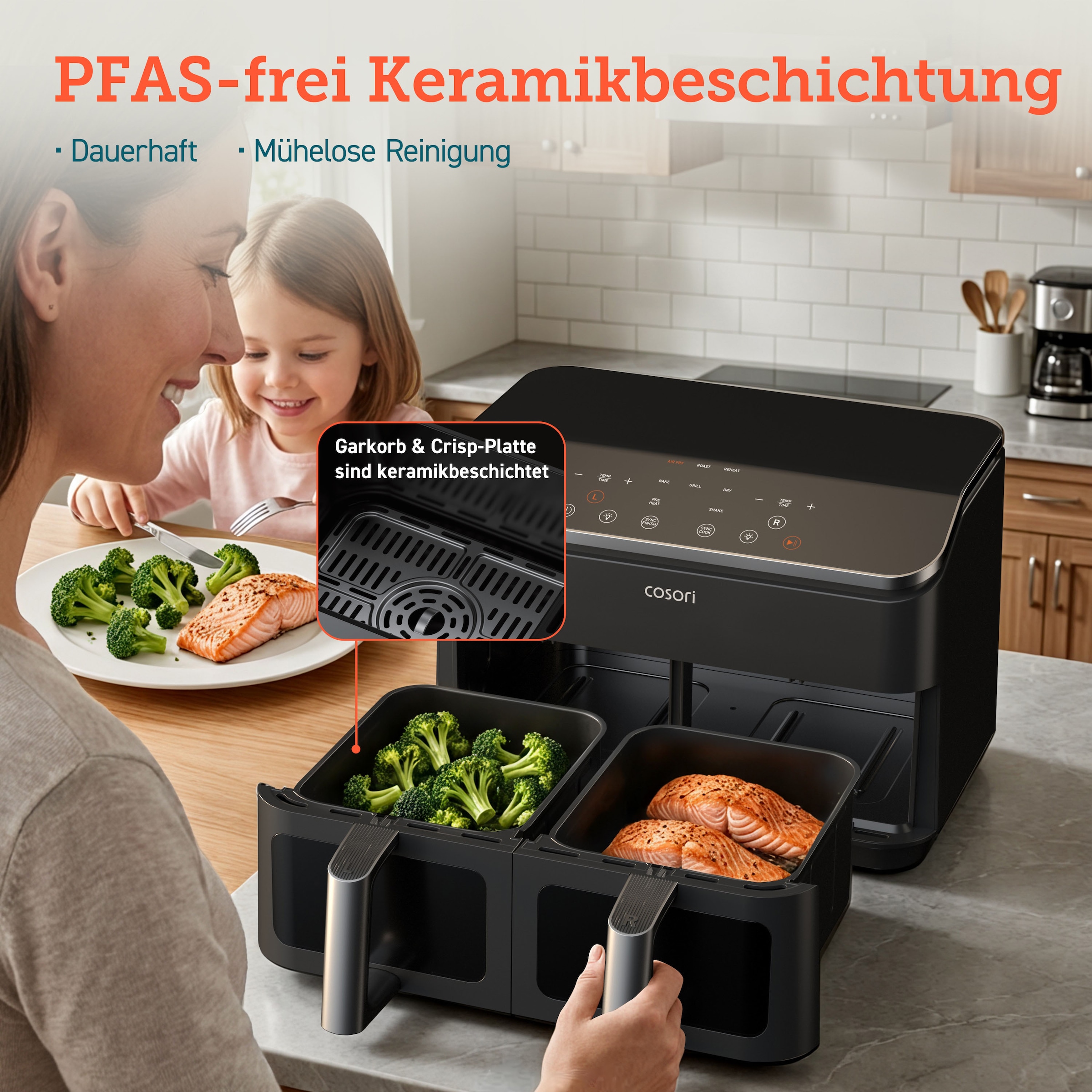 Cosori Heißluftfritteuse »CAF-R901-AEUR« 1750 W