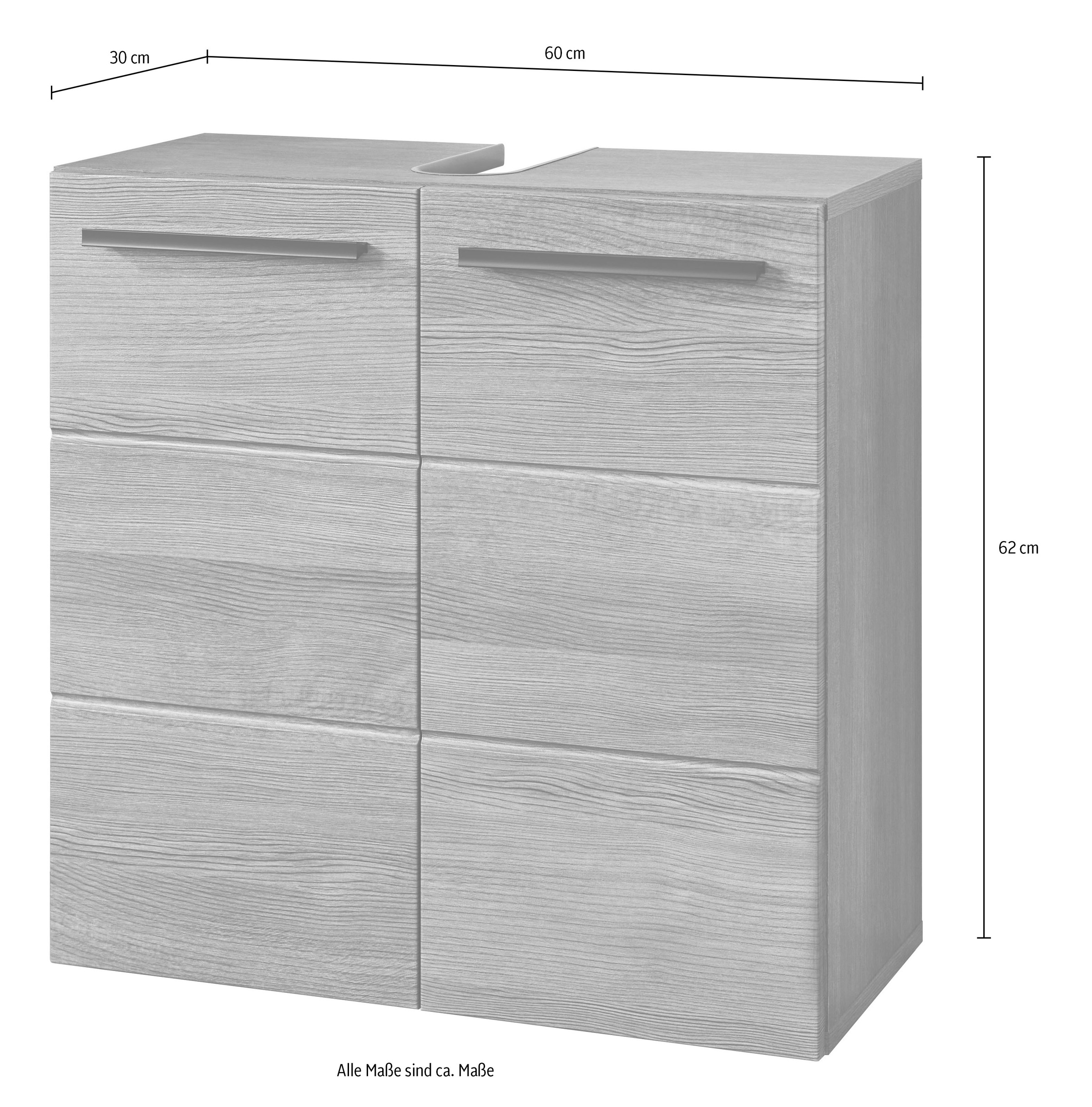 BASIC by Balculina Waschbeckenunterschrank »Silver,Badezimmerschrank BxHxT 60x70x20«, (1 St.), Breite 60cm, Tür L/R monierbar, FSC-Mix 70%