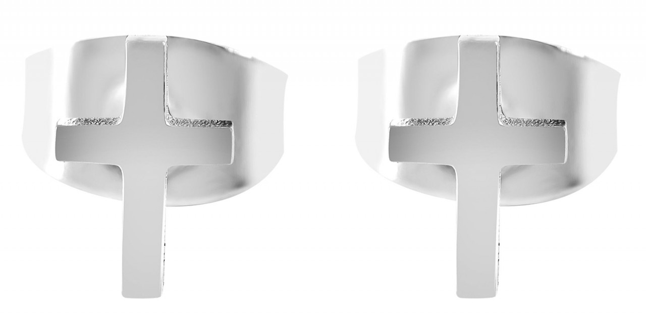 Paar Ohrhänger ADELIA´S "Unisex Ohrstecker aus Edelstahl mit Kreuz", silber, Ohrringe, Damen, Unisex, Edelstahl 2