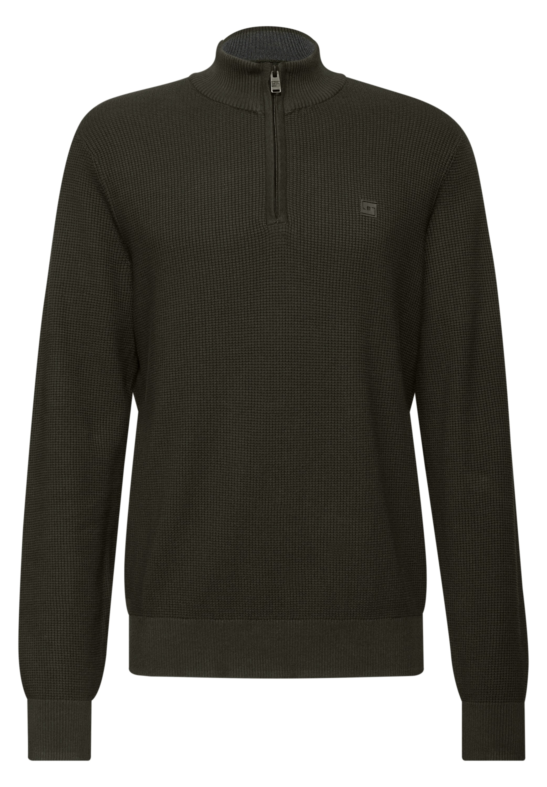 STREET ONE MEN Strickpullover, aus reiner Baumwolle