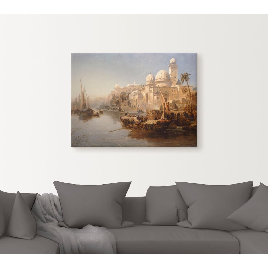 Artland Leinwandbild »Segelboote an einem maurischen Palast.«, Boote & Schiffe, (1 St.)