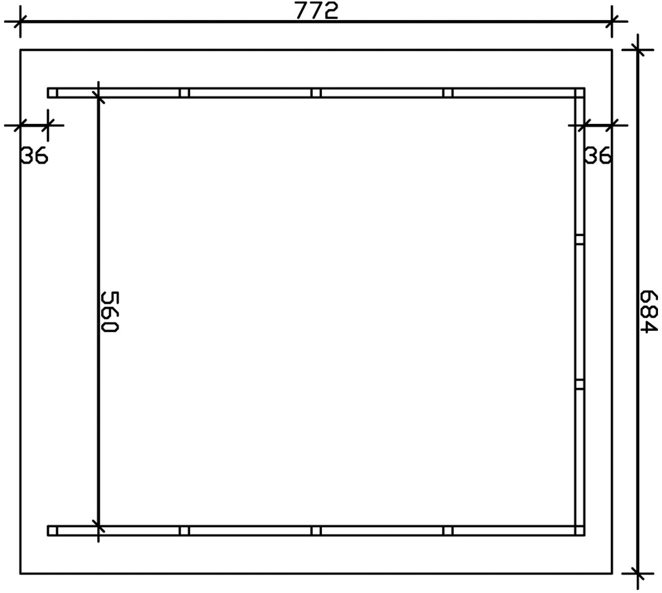 Skanholz Doppelcarport »Schwarzwald«, KVH-Fichte, 560 cm, Eiche hell, mit Dachlattung