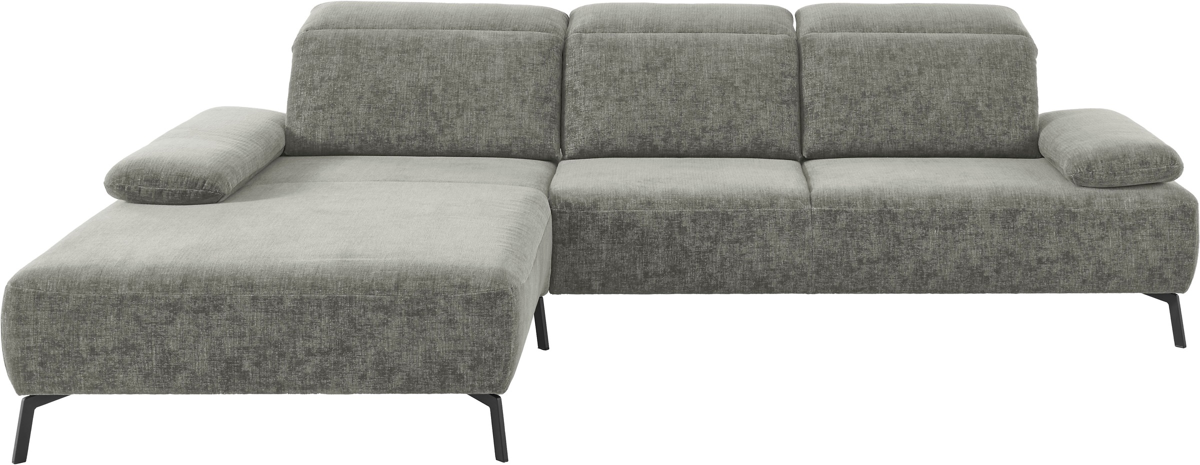 Home affaire Ecksofa "Liora, L-Form mit verstellbarem Kopfteil, Breite 291 cm" klappbare Armlehne, Tonnentaschenfederkern&saugroboterfreundliche Höhe