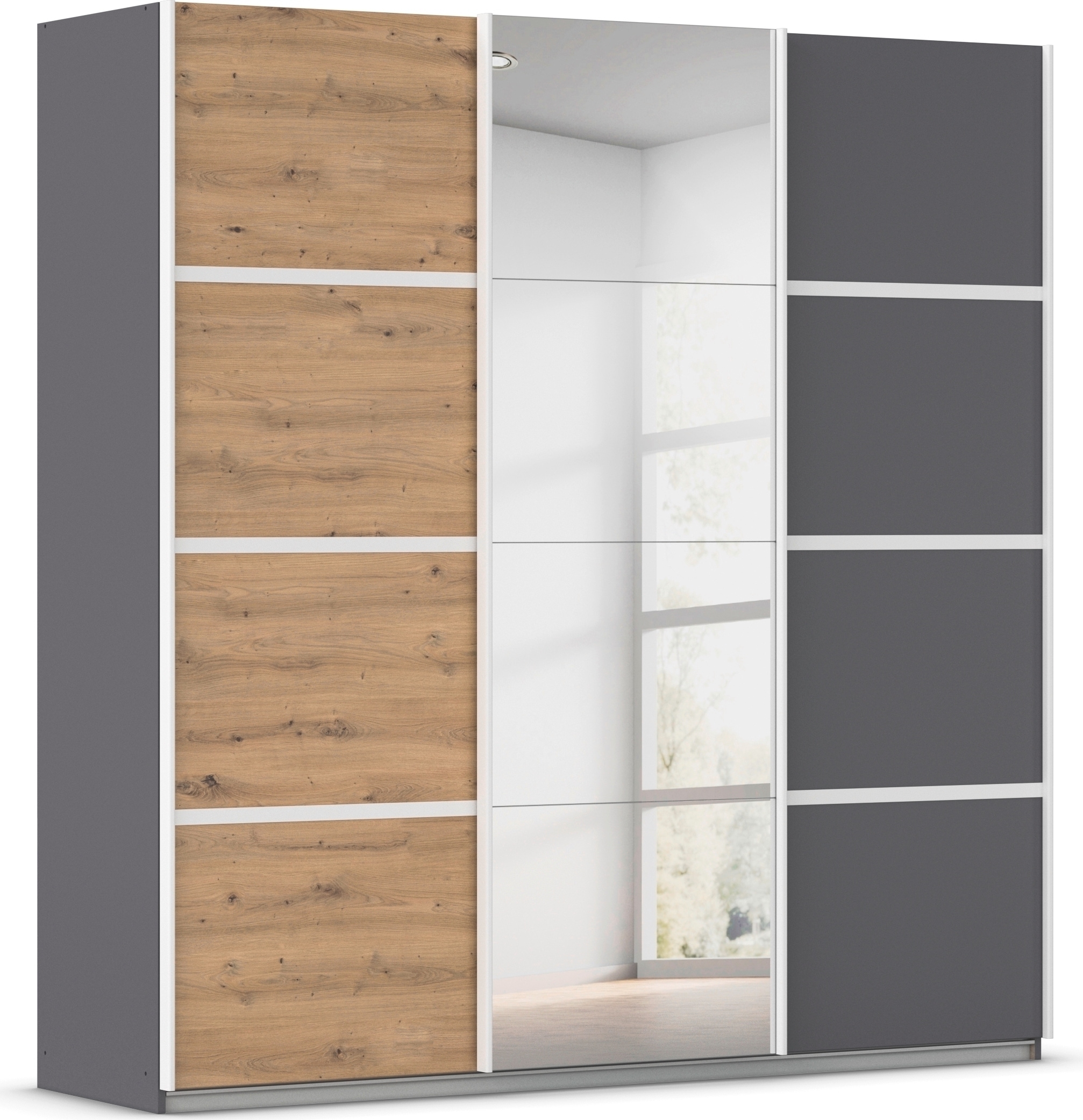 OTTO home Kleiderschrank "Mehrzweckschrank Aktenschrank Möbel Mietswohnung Schlafzimmer AVOLA" 3 verschiedene Ausstattungen BASIC/CLASSIC/PREMIUM (inkl. SOFT-CLOSE), mit eleganten Zierleisten in Chrom, Schwarz oder Weiß MADE IN GERMANY