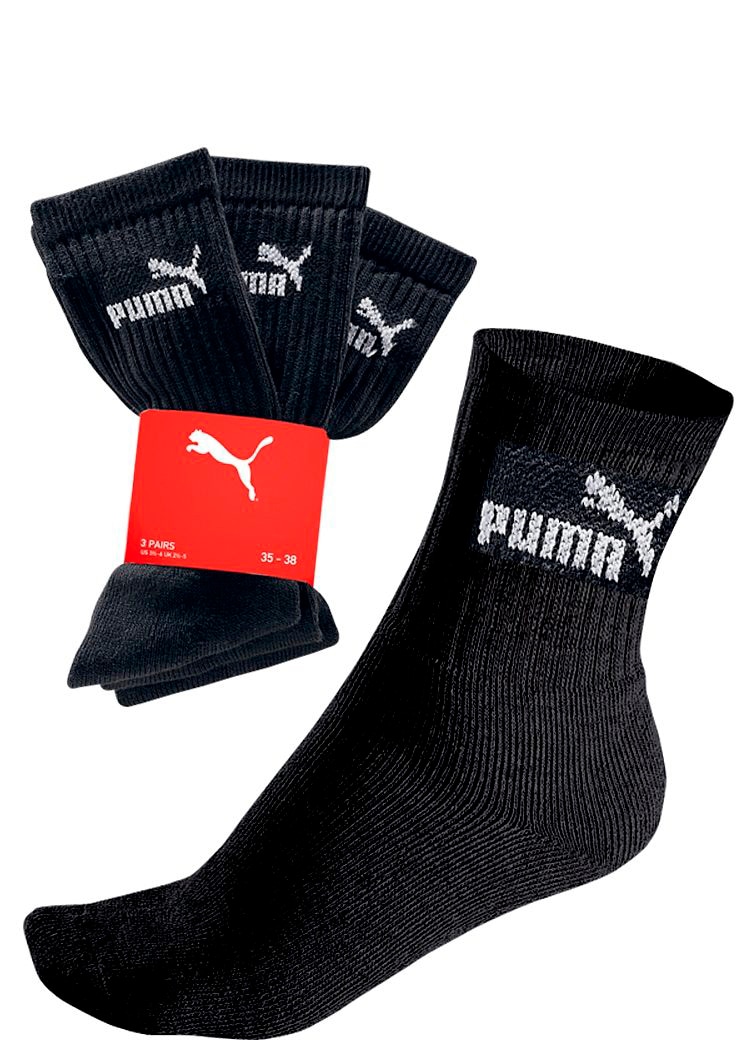 PUMA Freizeitsocken, (3 Paar), Atmungsaktiv, feuchtigkeitsregulierend, Stretchanteil