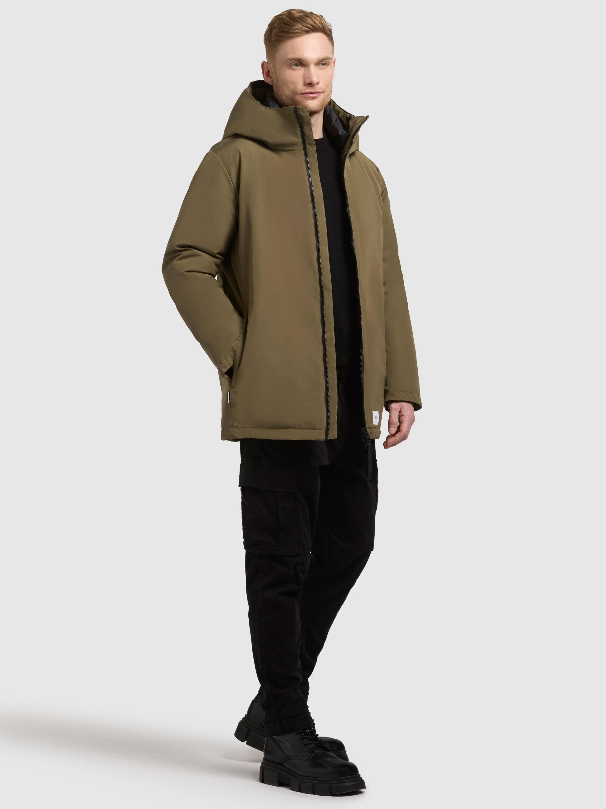 khujo Kurzmantel »Nedd« Kurzer Herren Parka mit innenliegenden Rucksack-Trägern