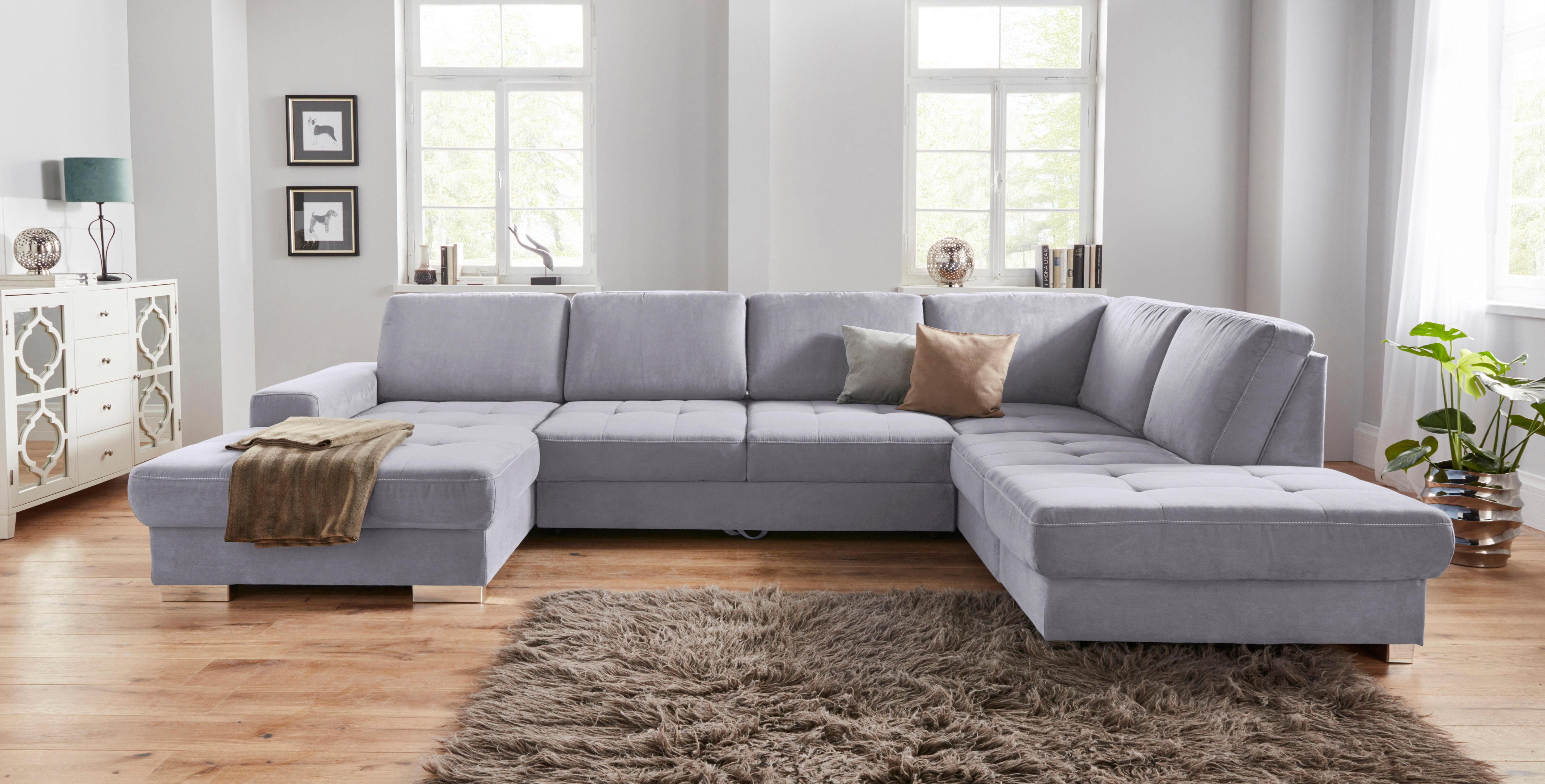 sit&more Wohnlandschaft "Santorini U-Form" mit Federkern und Sitztiefenverstellung, wahlweise mit Schlaffunktion