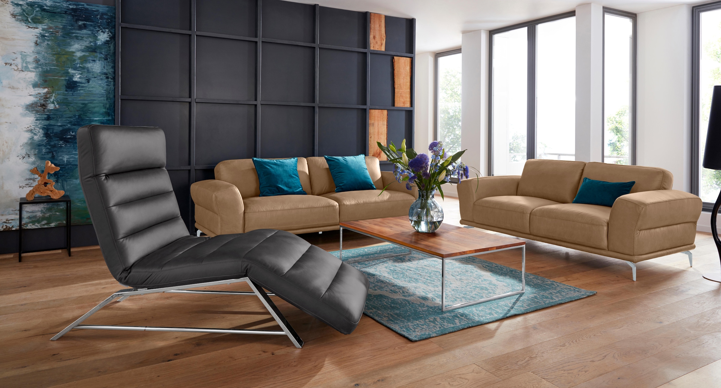 W.SCHILLIG 2,5-Sitzer »montanaa«, mit Metallfüßen in Silber matt, Breite 232 cm