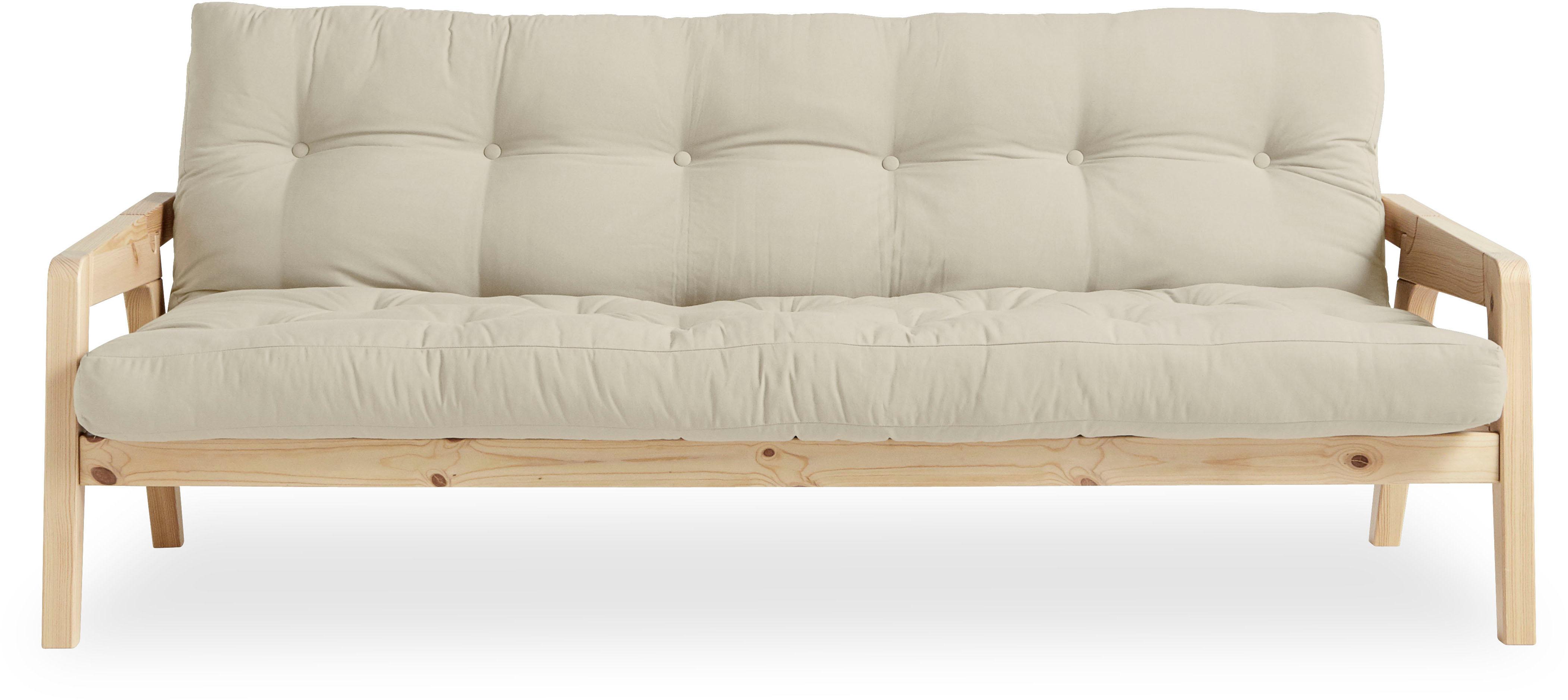 Karup Design Schlafsofa "Grab, inkl. Futonmatratze - aus massivem Kieferholz, 130x190 cm" Mit Holzstruktur, inkl. Futonmatratze, Liegefläche 130x190 cm