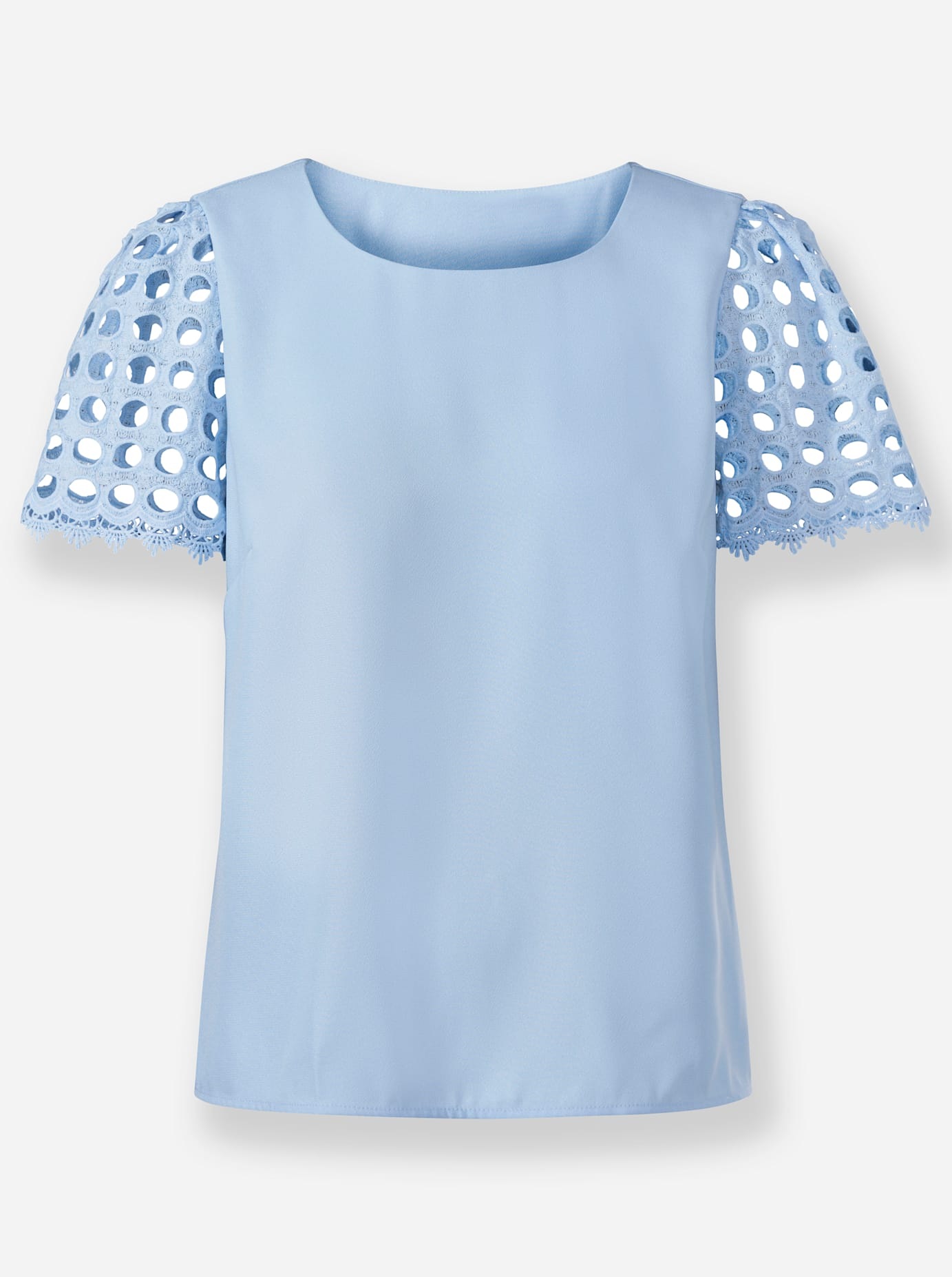 HEINE Short Sleeve Blouse Ice Blue 36 3