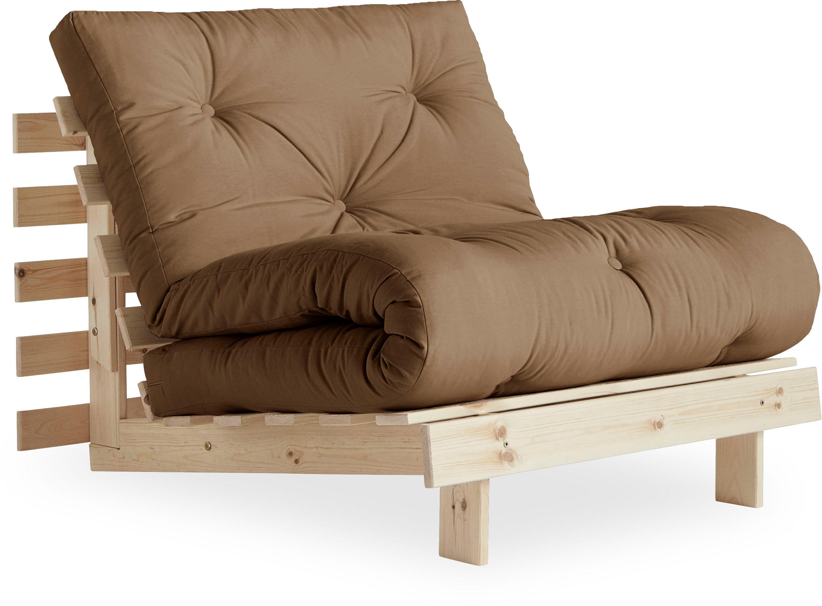 Karup Design Daybett "Roots Sofa Bed, Schlafsofa, Bettfunktion, FSC-Massivholz, B: 90 cm" Erhältlich in Breite 90 cm, 140 cm oder 160 cm, Inkl. Futonmatratze. Made in Europe, minimalistisches Design