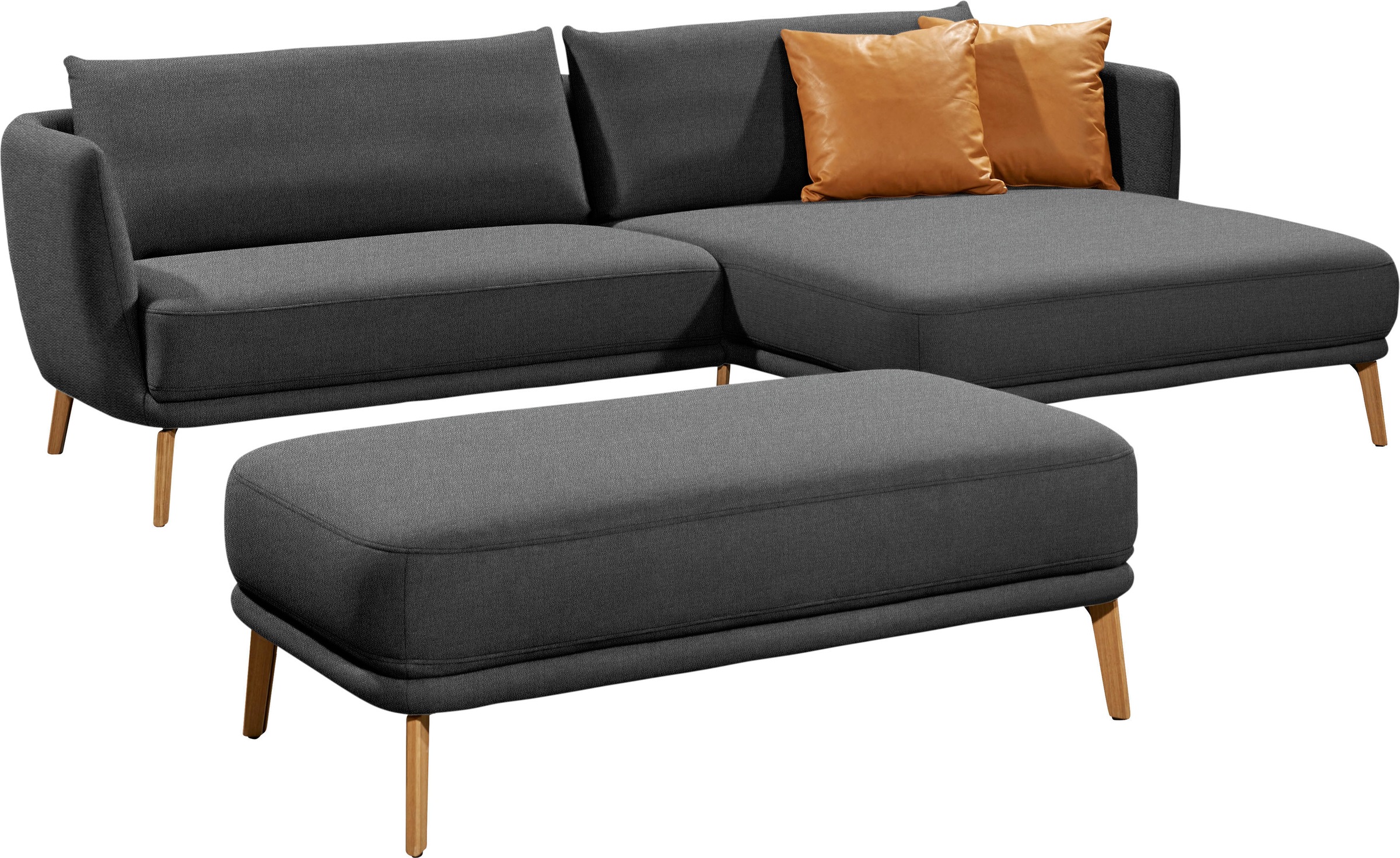 SCHÖNER WOHNEN-Kollektion Hocker »Pearl«, mit Holzfuß